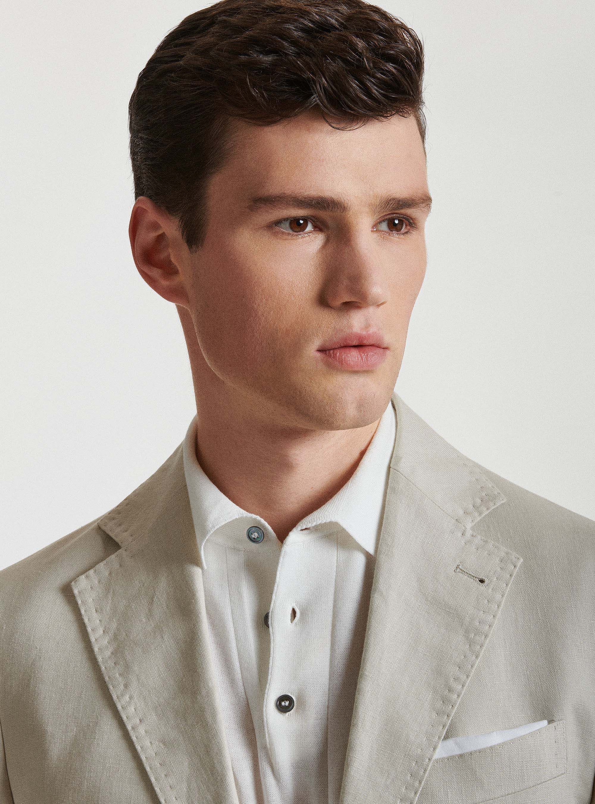 Pure linen suit blazer, ECRU