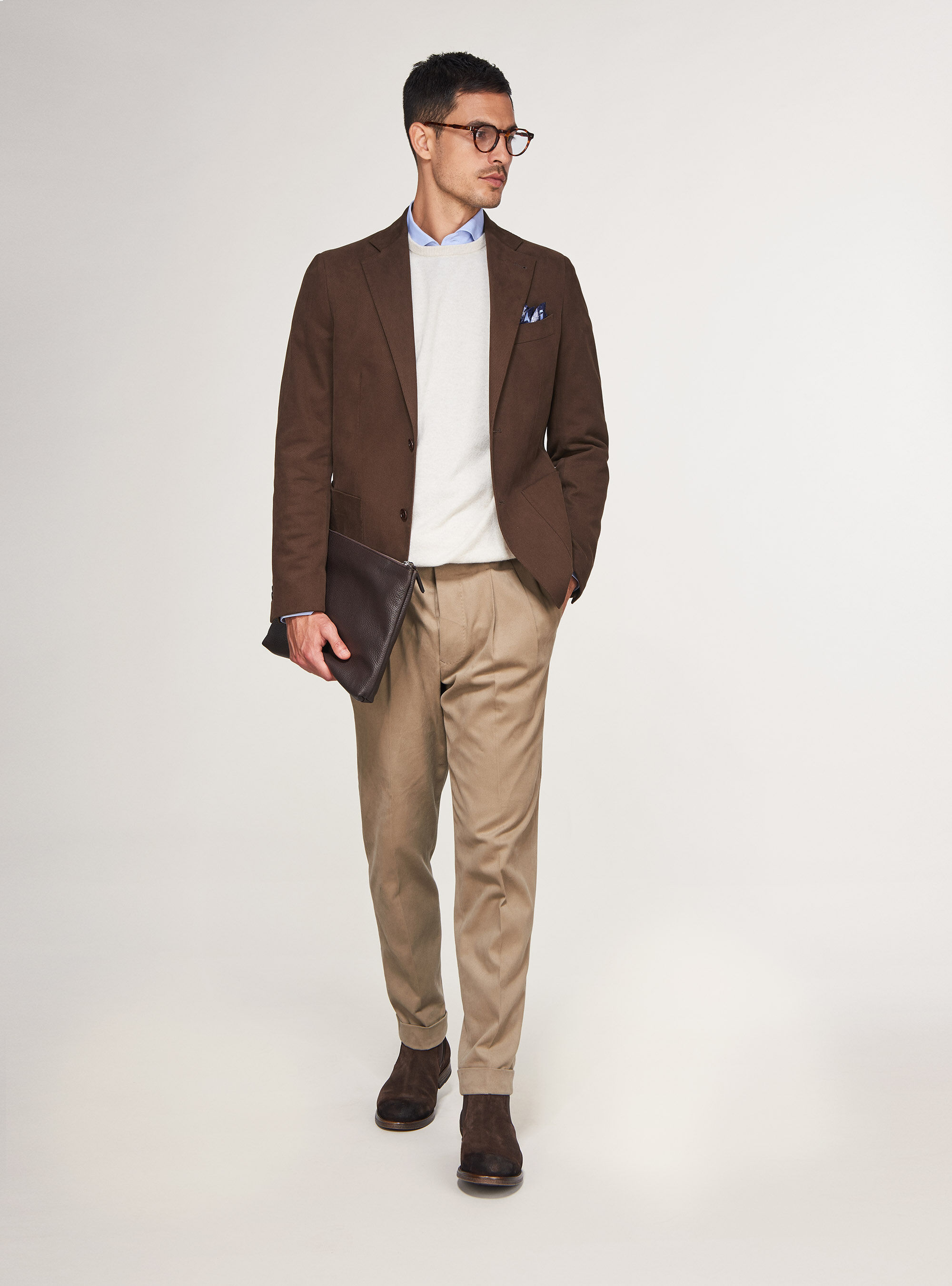 Giacca in cotone stretch smerigliato