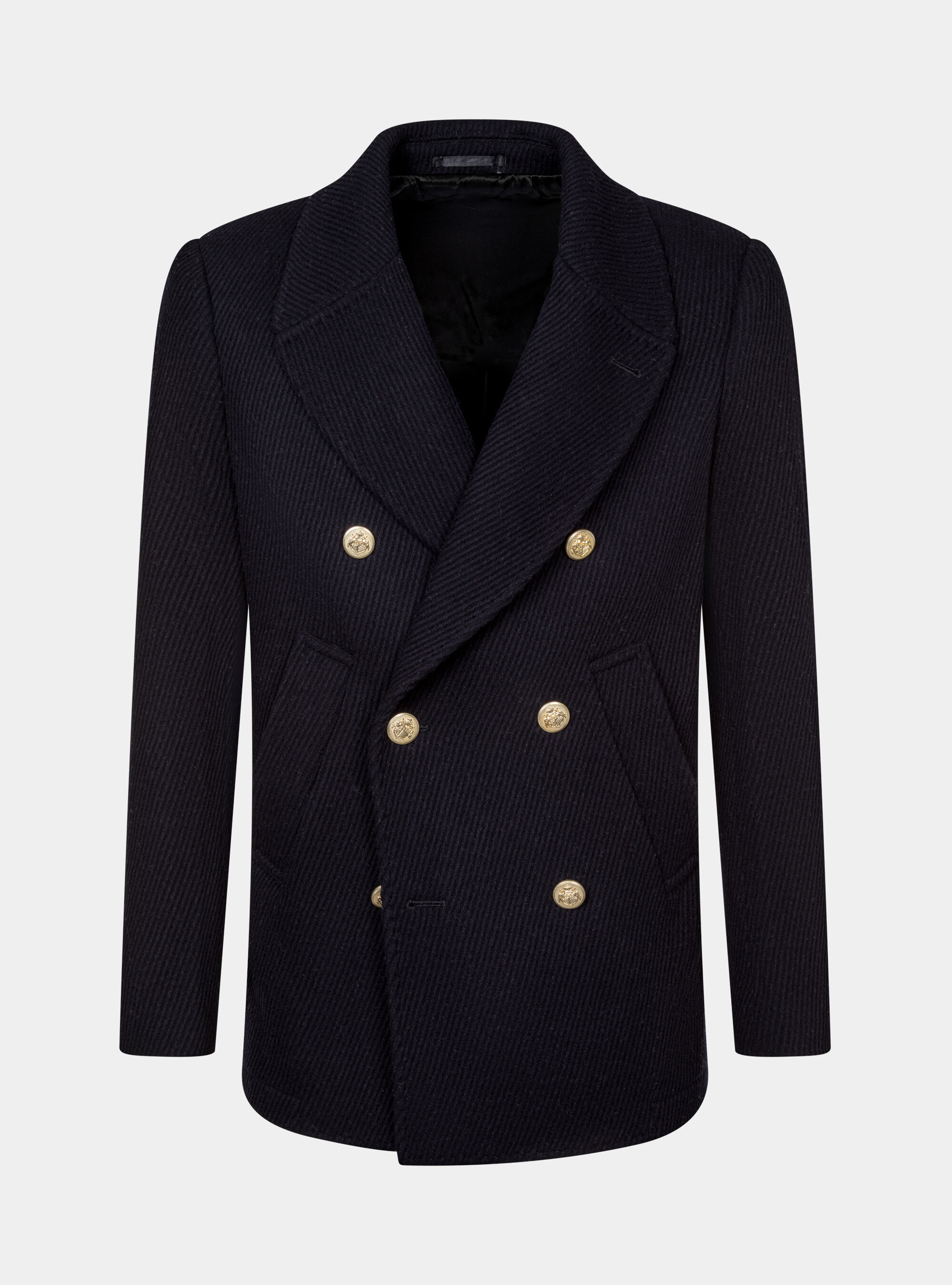Diagonal wool peacoat
