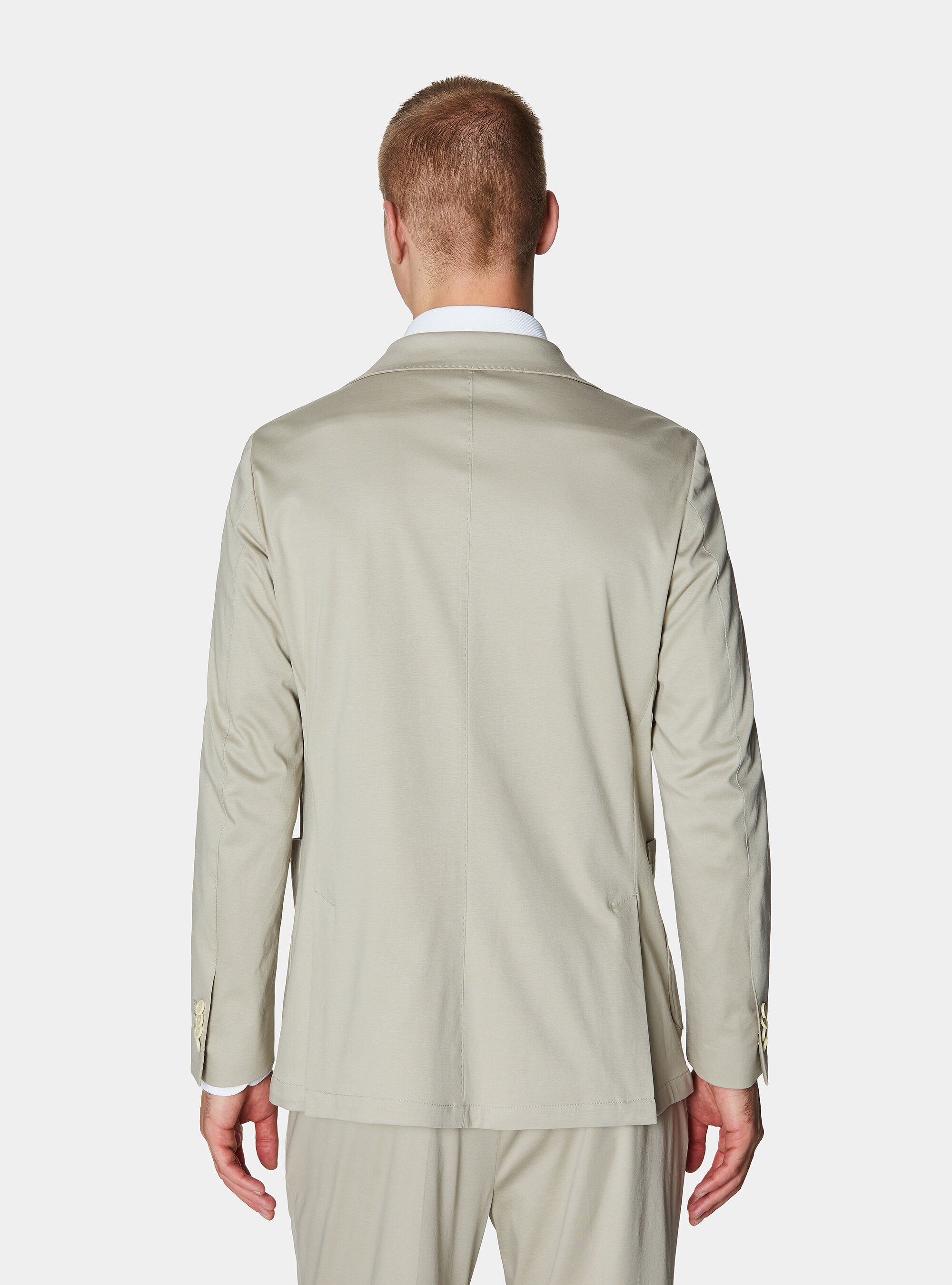 Technical cotton jersey blazer, ECRU
