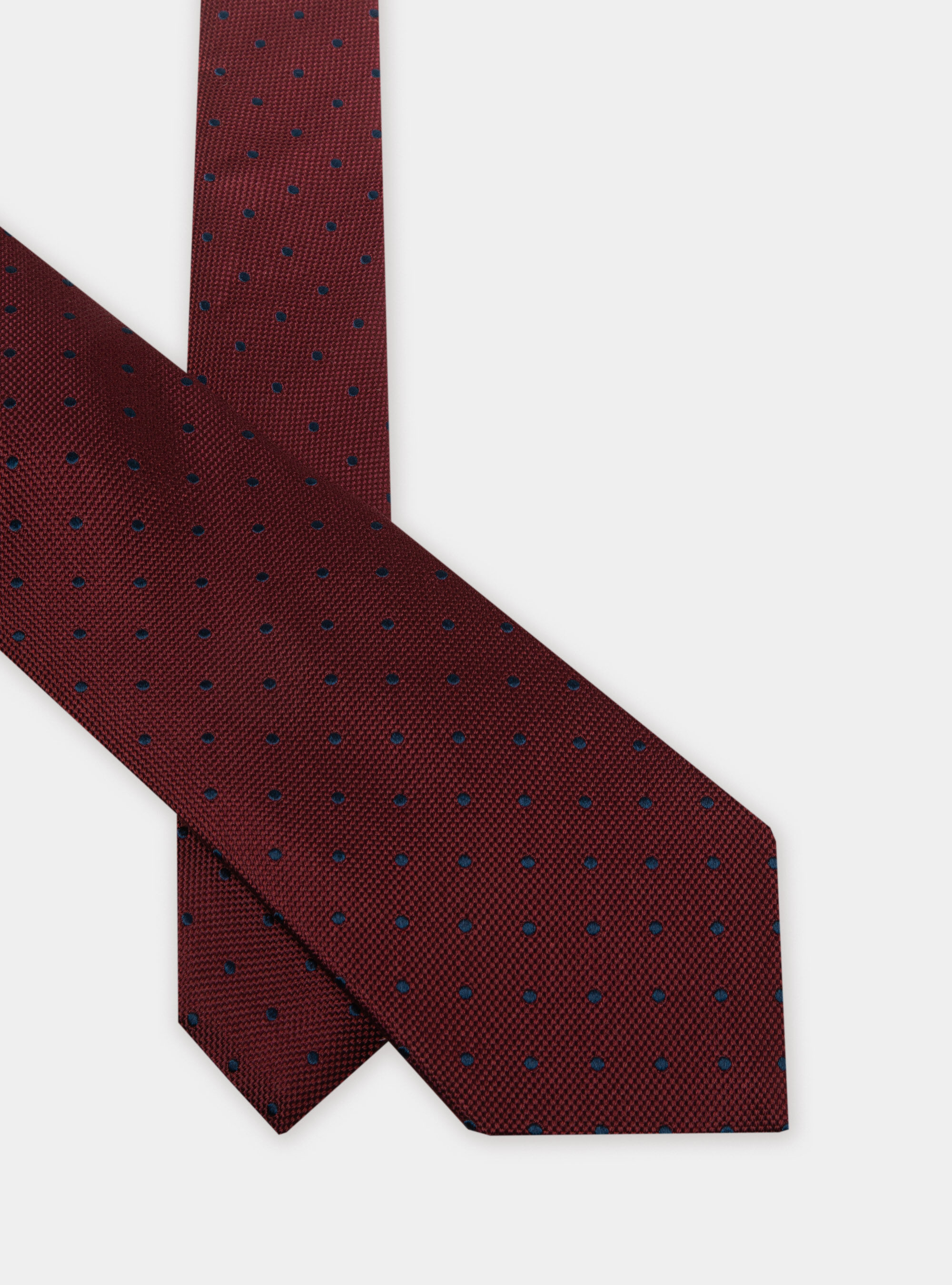 Silk polka dot tie, BORDEAUX