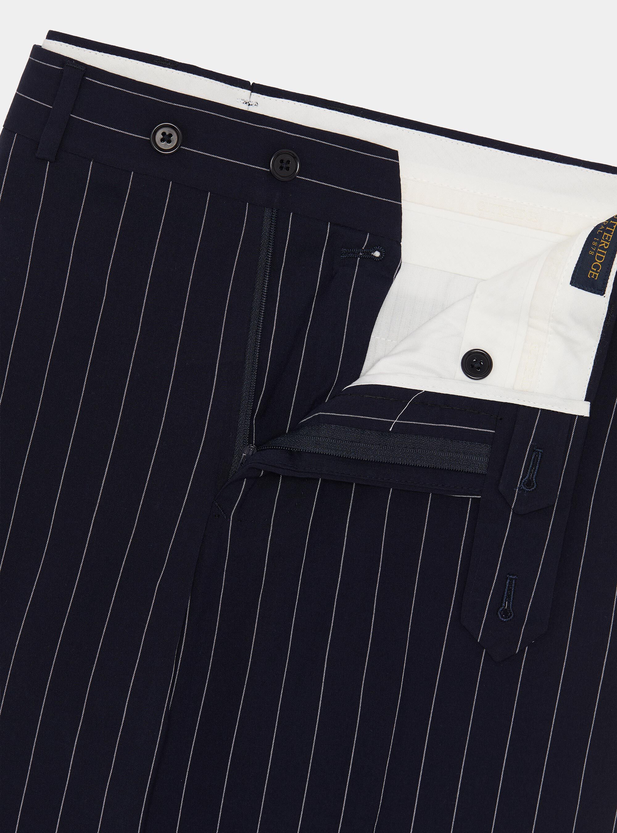 Pinstripe suit trousers, NAVY BLUE