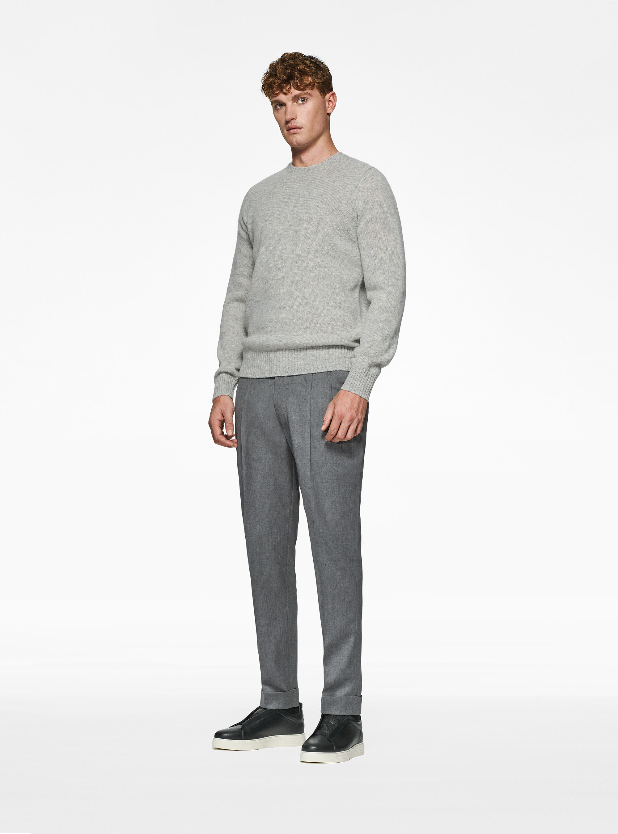 Shetland wool crew-neck sweater