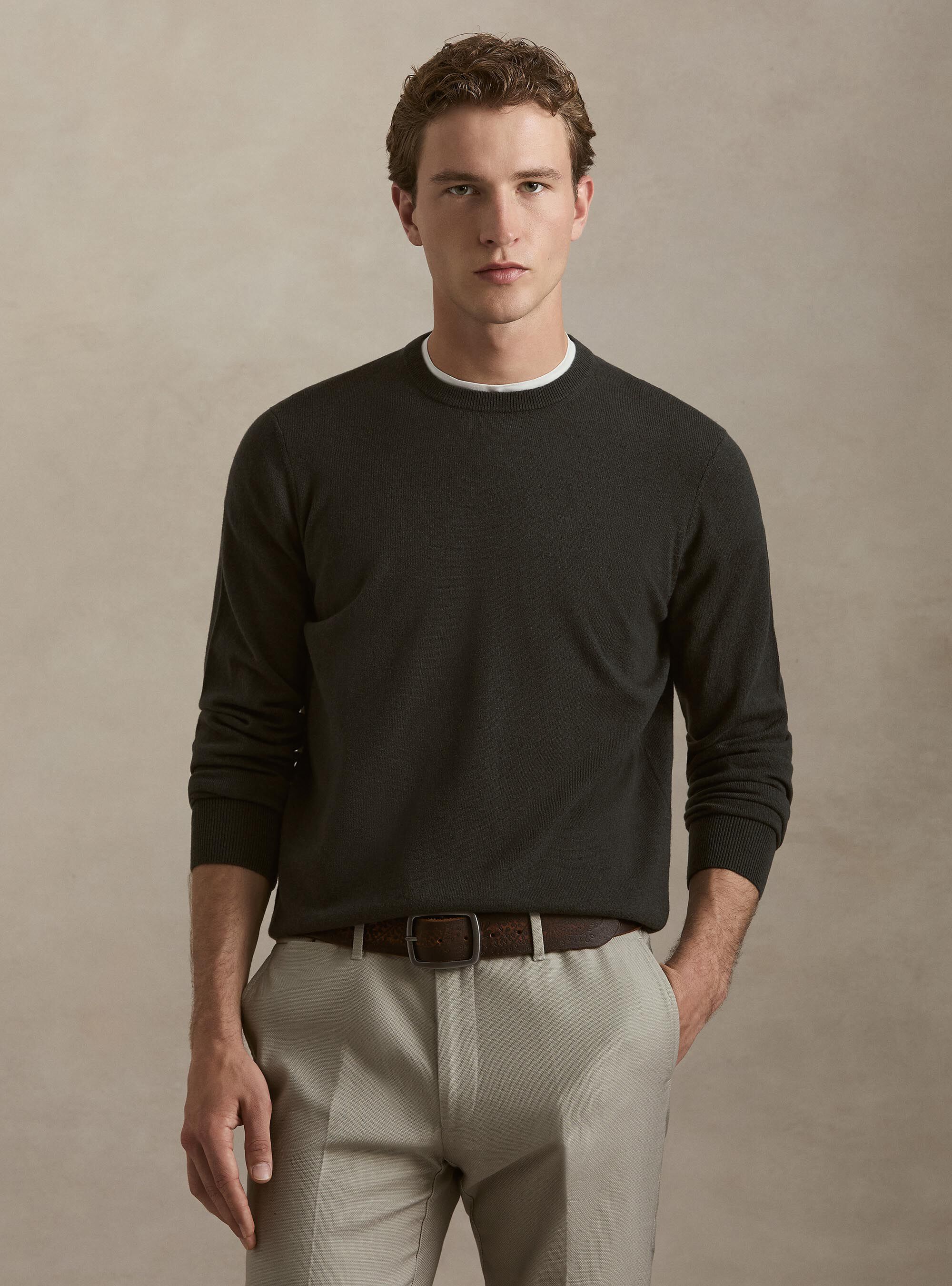 Girocollo in maglia in lana poliammide cashmere