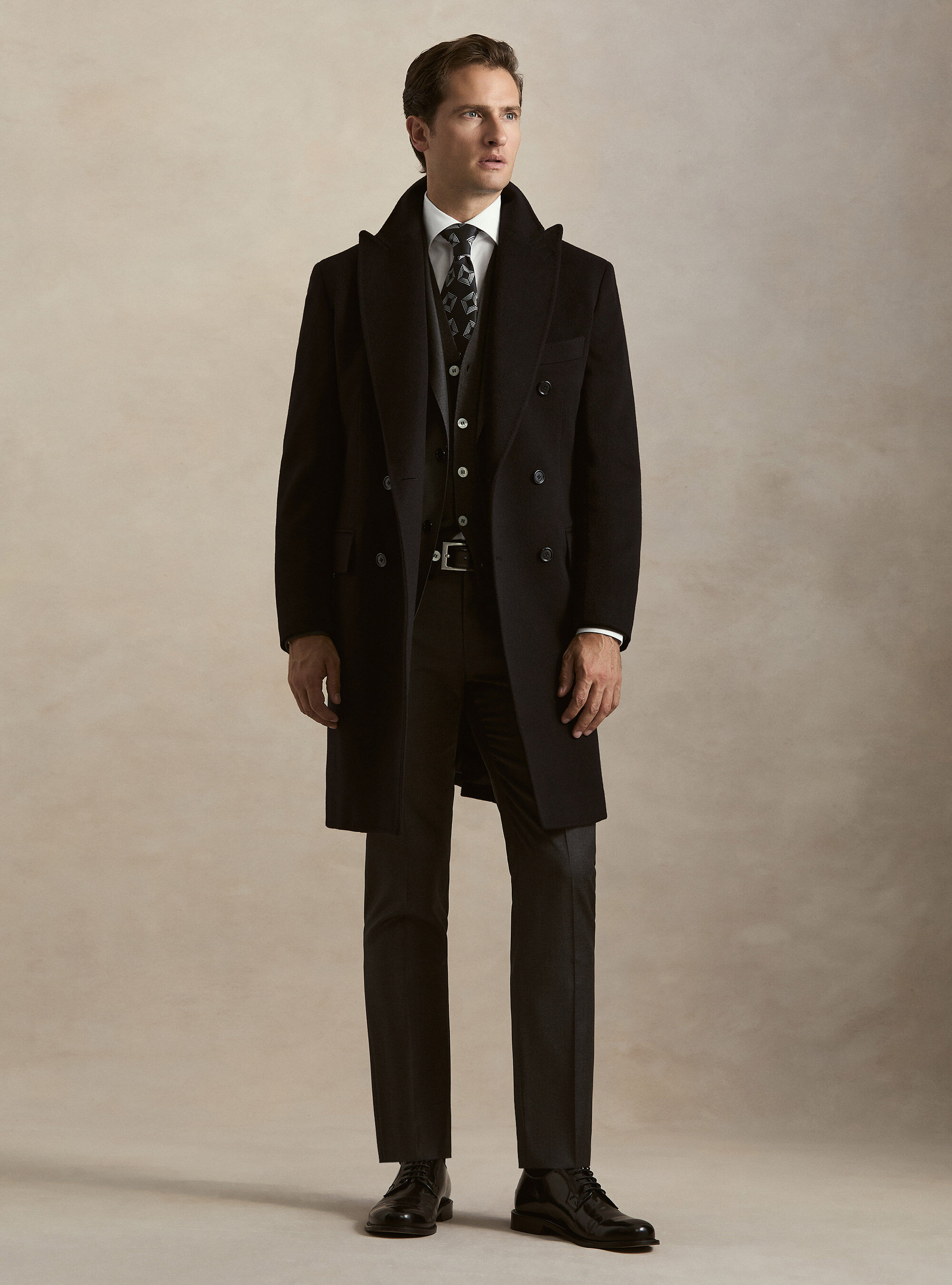 Double-breasted cashmere coat