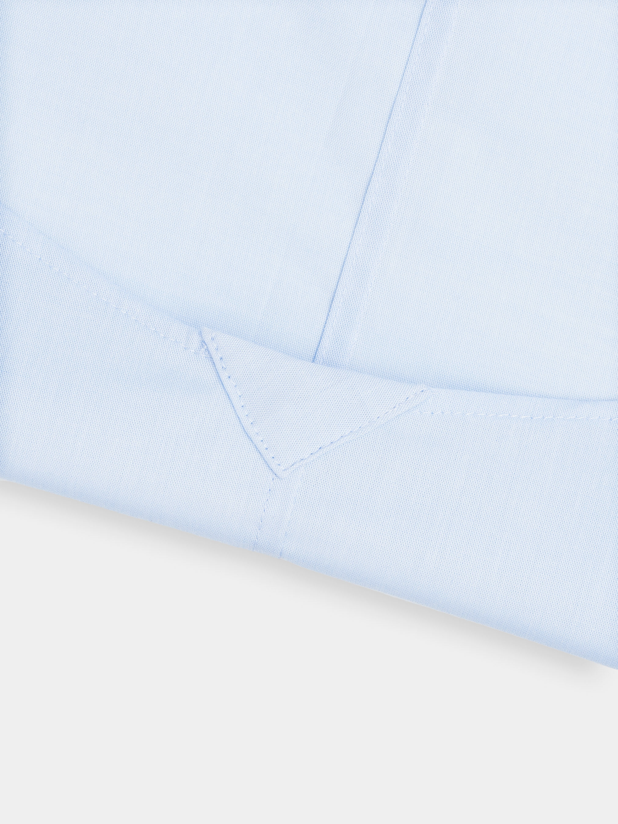 Camicia slim fit in popeline di cotone stretch, AZZURRO