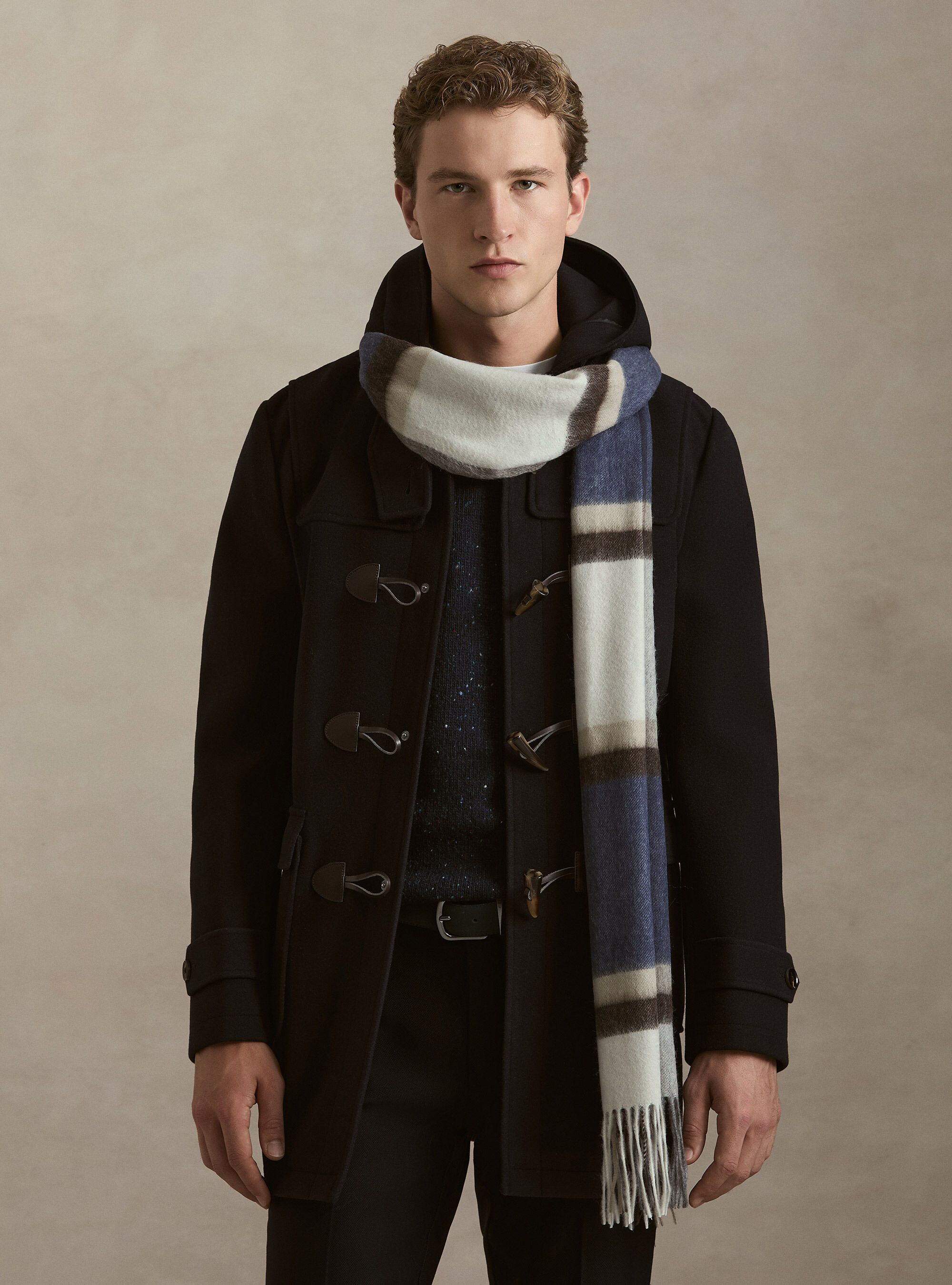 Montgomery con cappuccio in misto lana