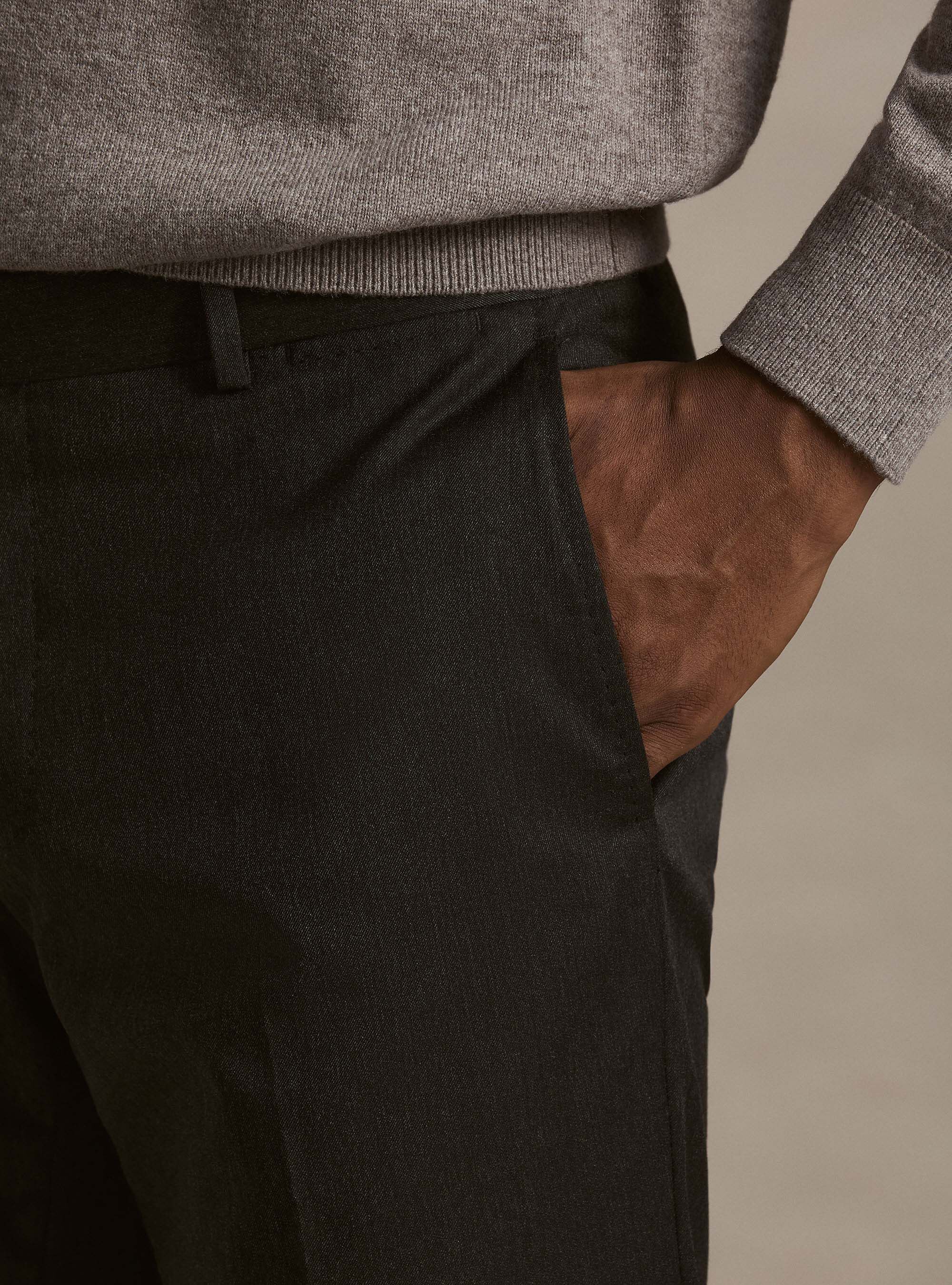 Slim fit classic suit trousers, ASPHALT GREY