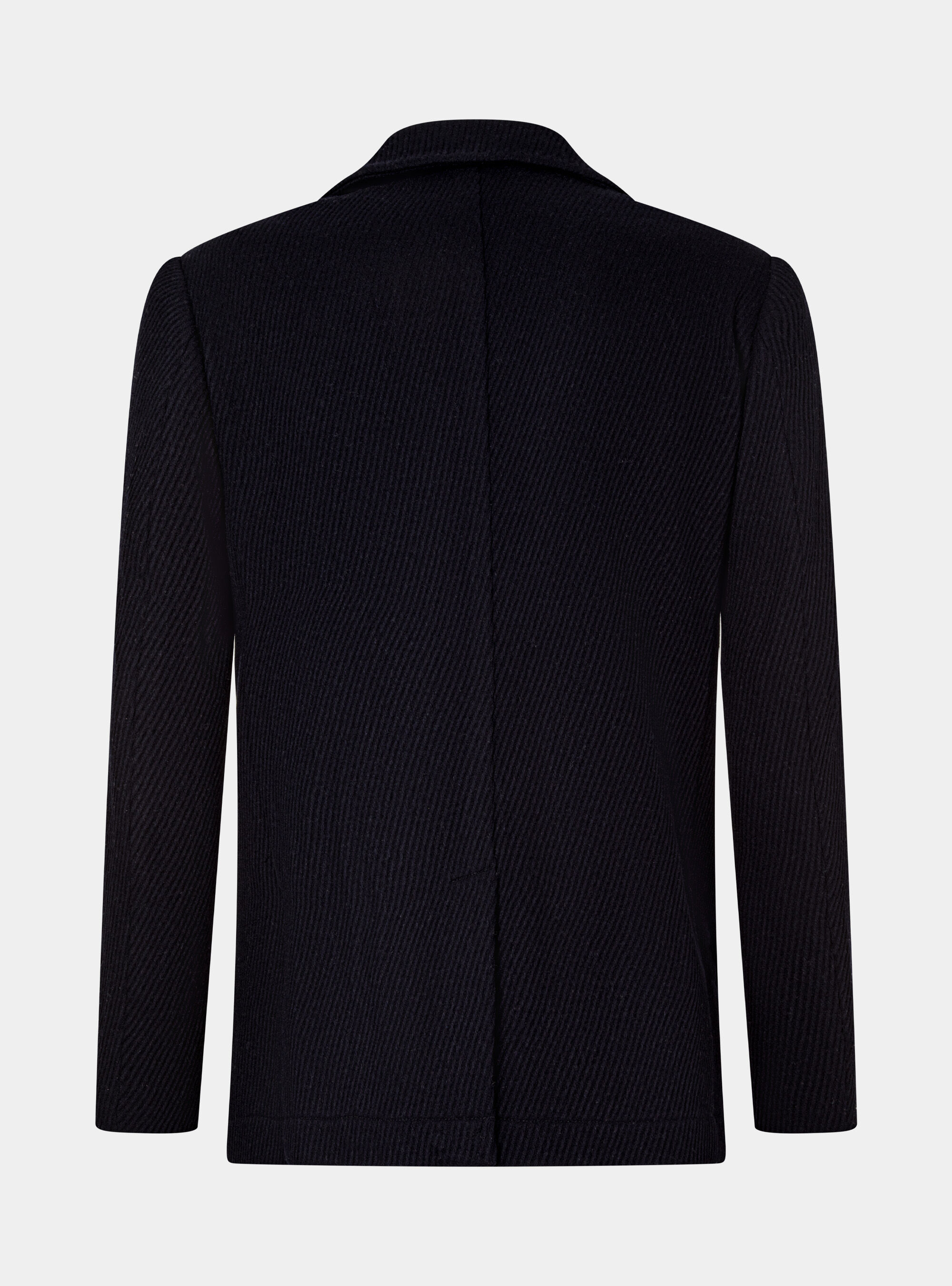 Peacoat in lana diagonale, BLU NAVY