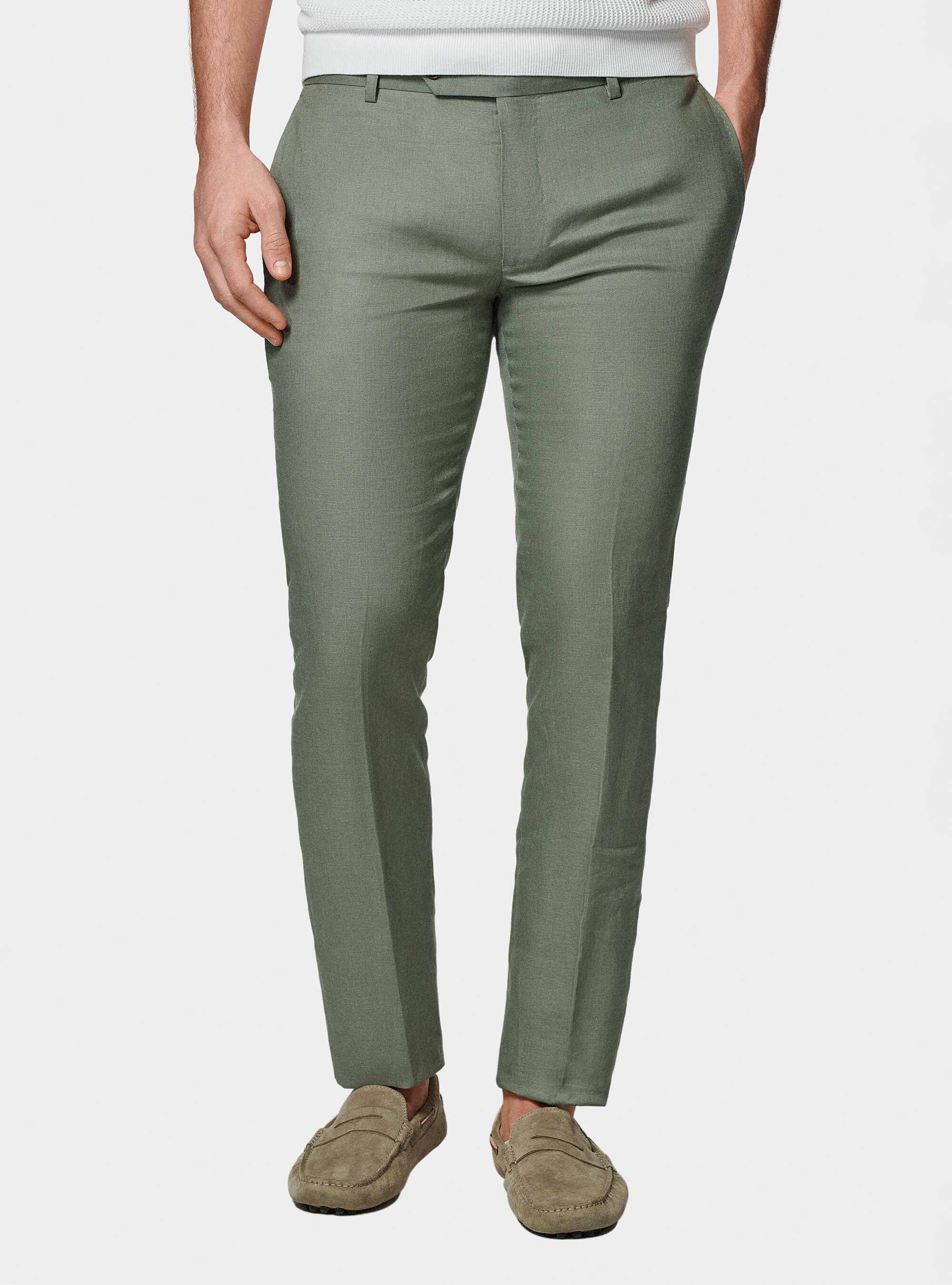 Pantaloni abito in puro lino