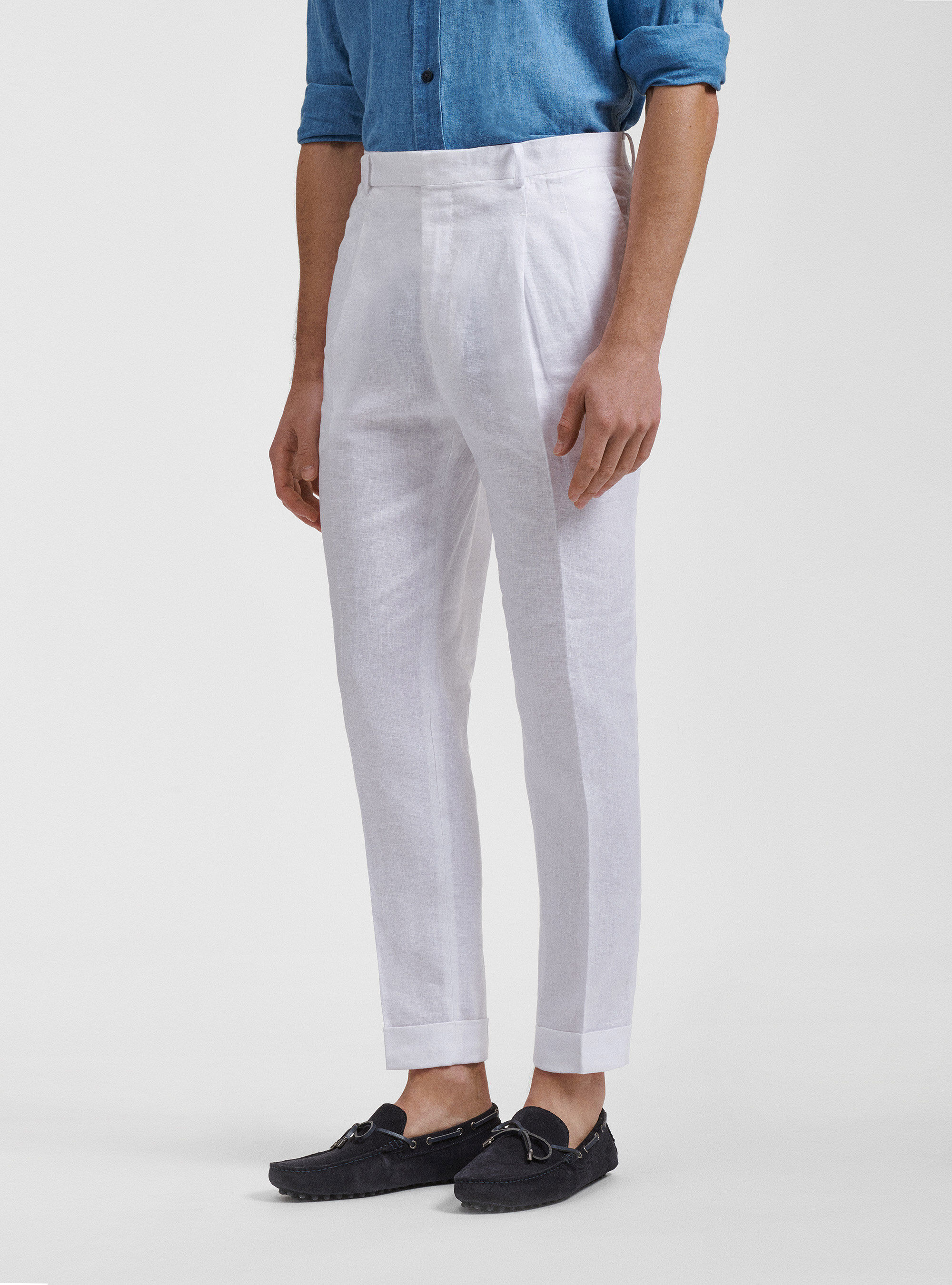 Pantalon en lin a double pinces