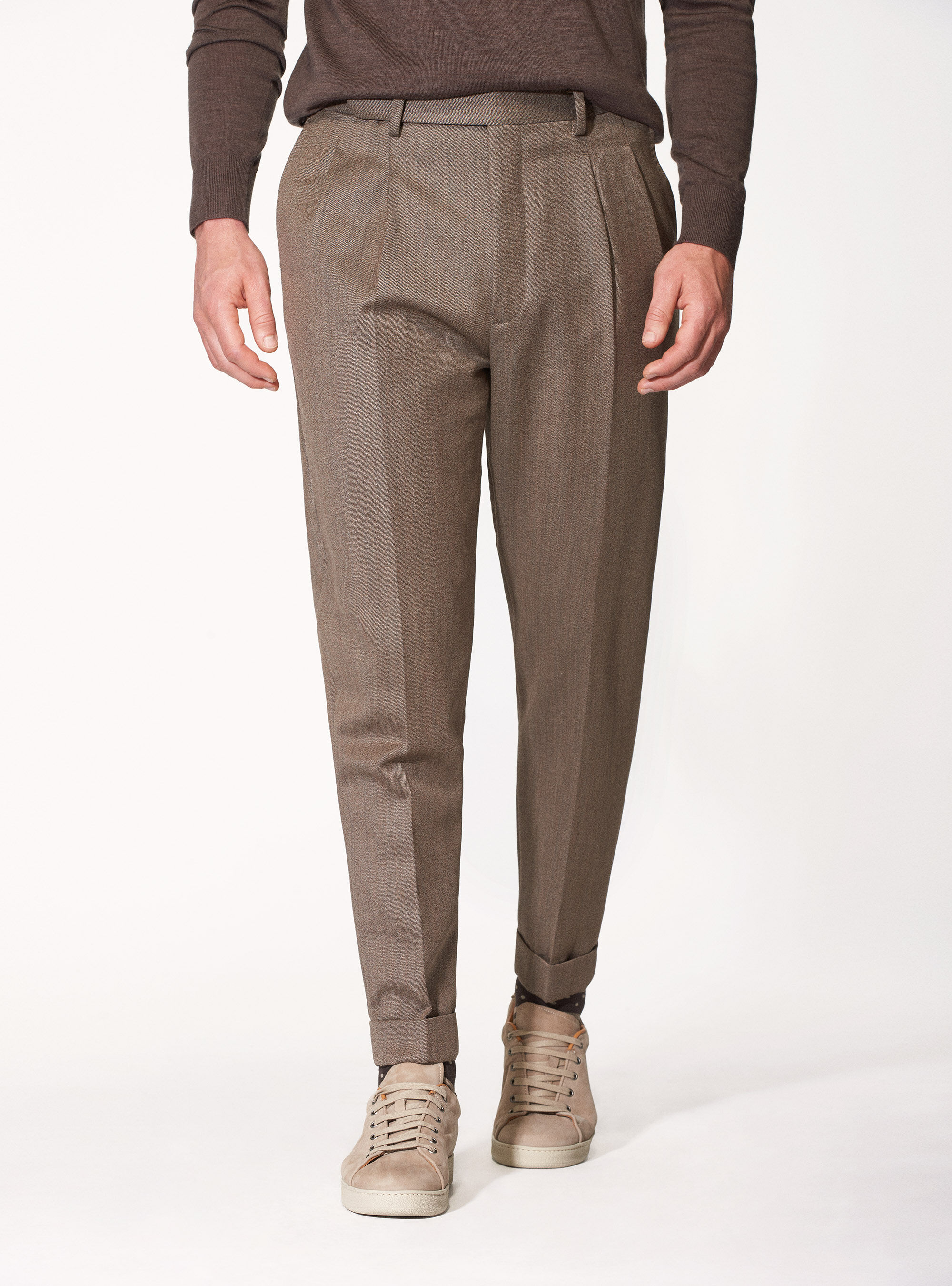 Pantaloni per abito in lana cover Vitale Barberis Canonico Gutteridge Uomo