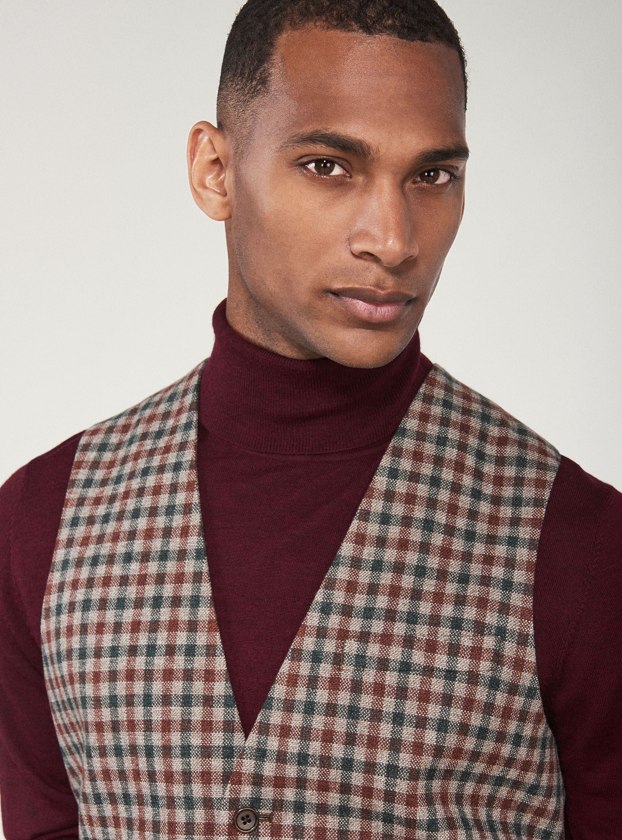 Mens checkered vest online