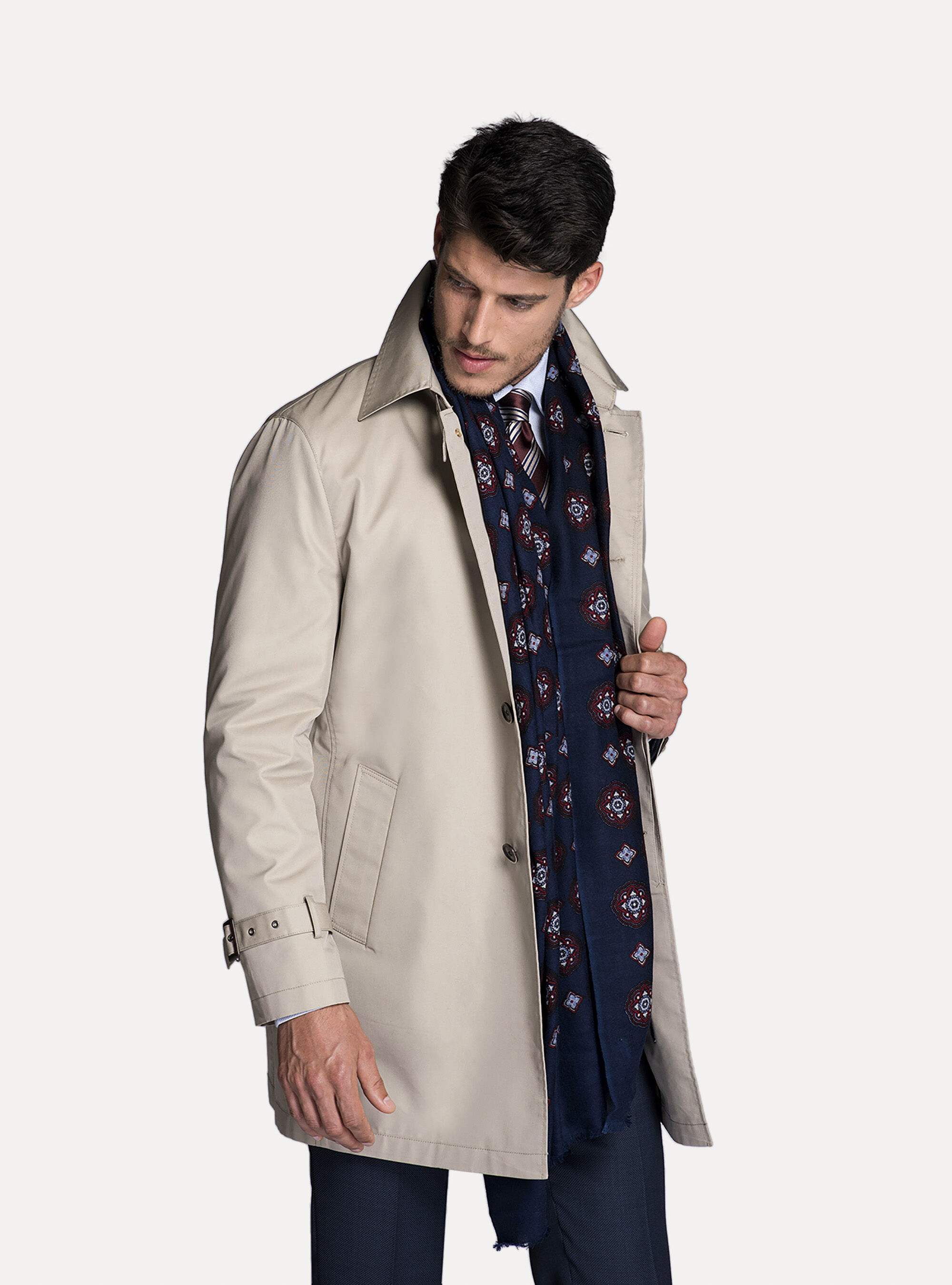 mens single breasted raincoat