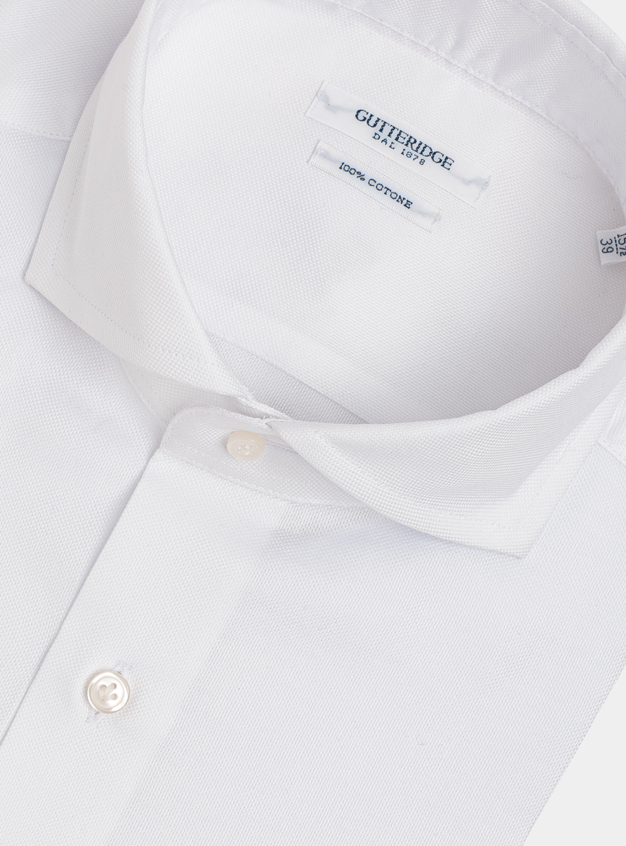 Hemd mit franz&ouml;sischem Kragen aus Baumwoll-Oxford, BIANCO 0099C