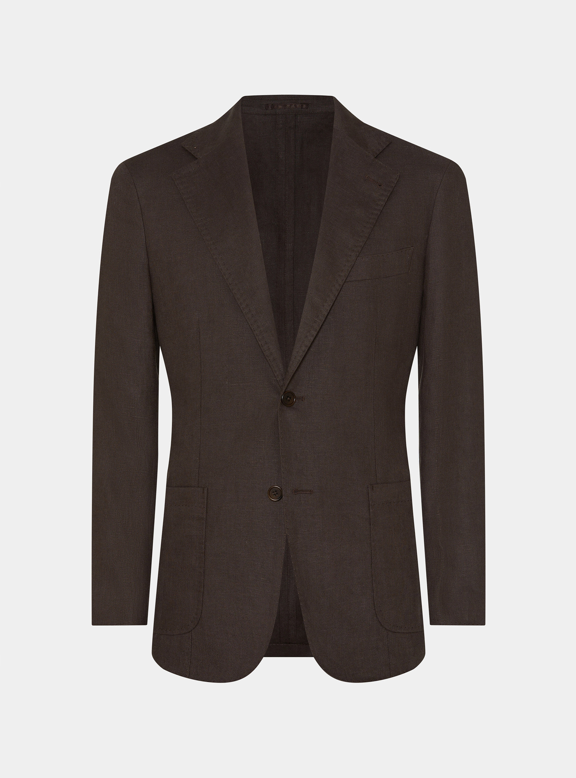 Americana de traje de puro lino, MARRON