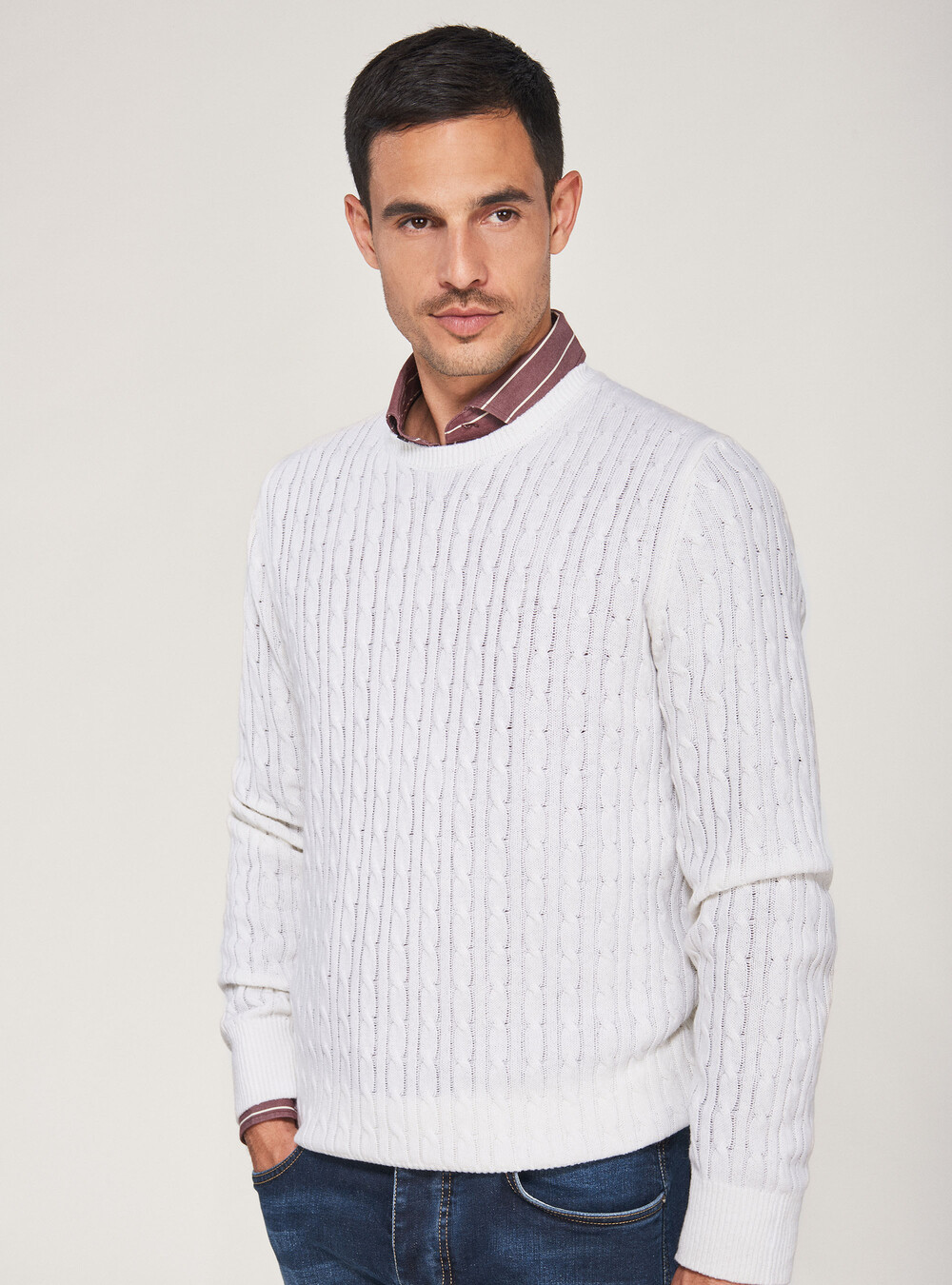 Cashmere wool braided sweater | GutteridgeUS | Men's catalog-gutteridge ...