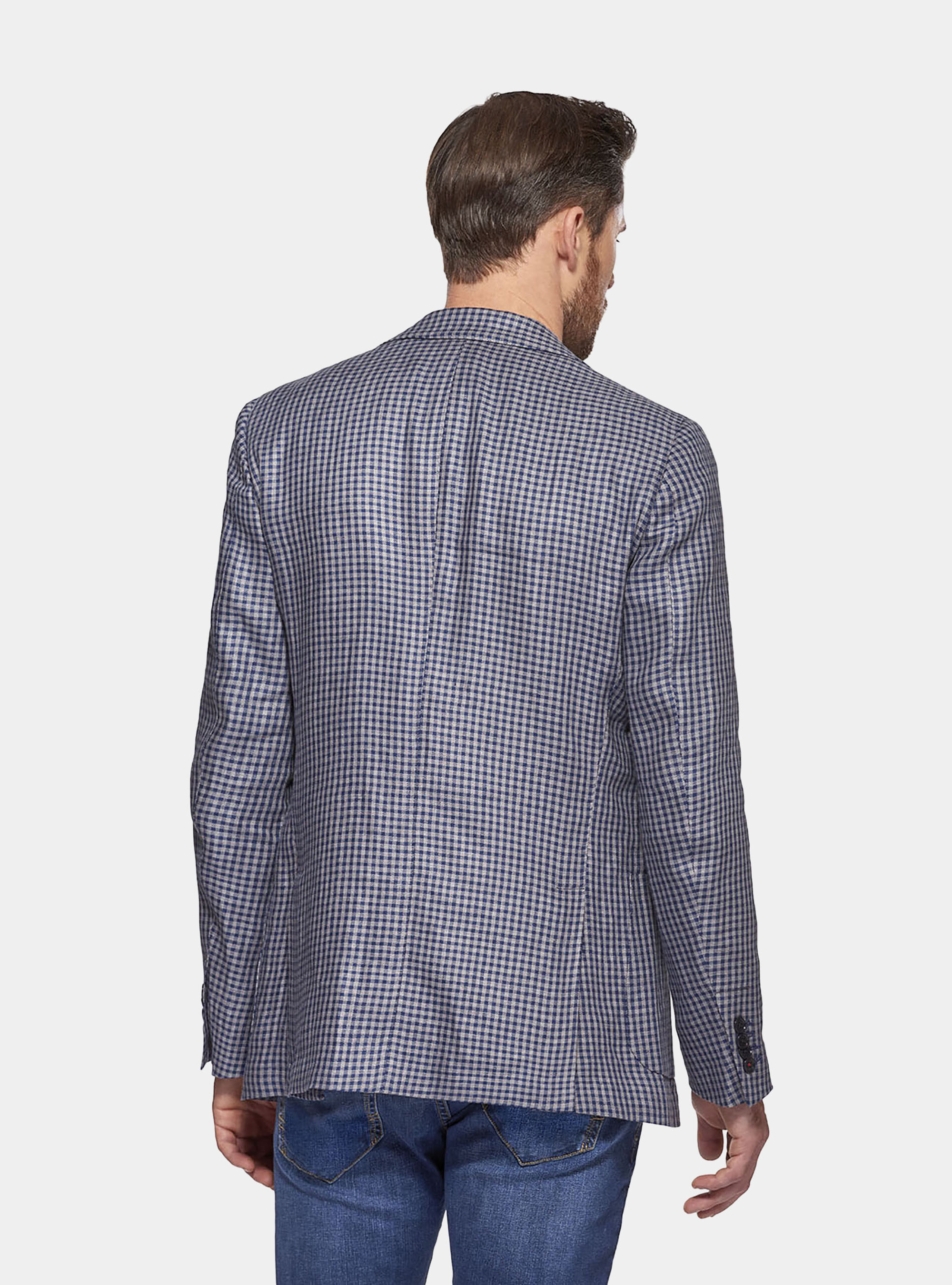 Giacca 100% cotone a quadri, BLU