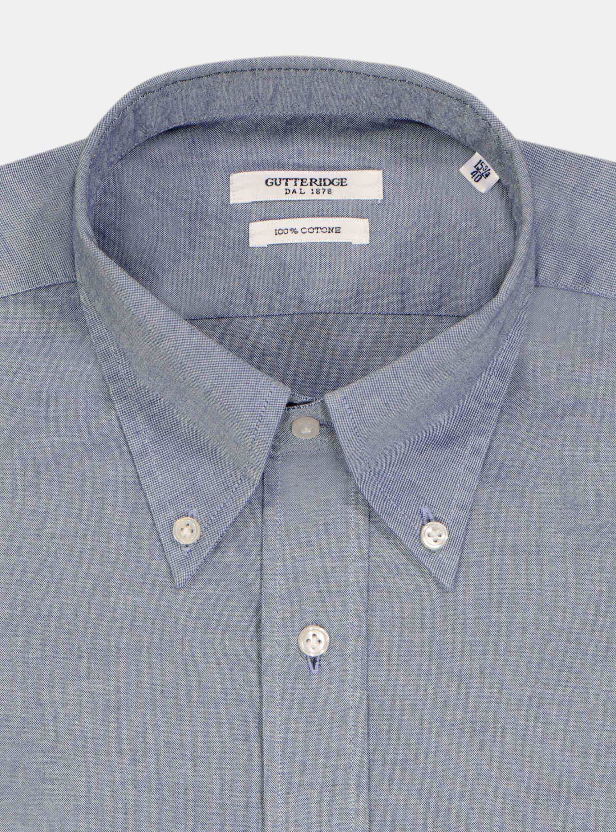 Washed Oxford button down collar shirt, BLUE