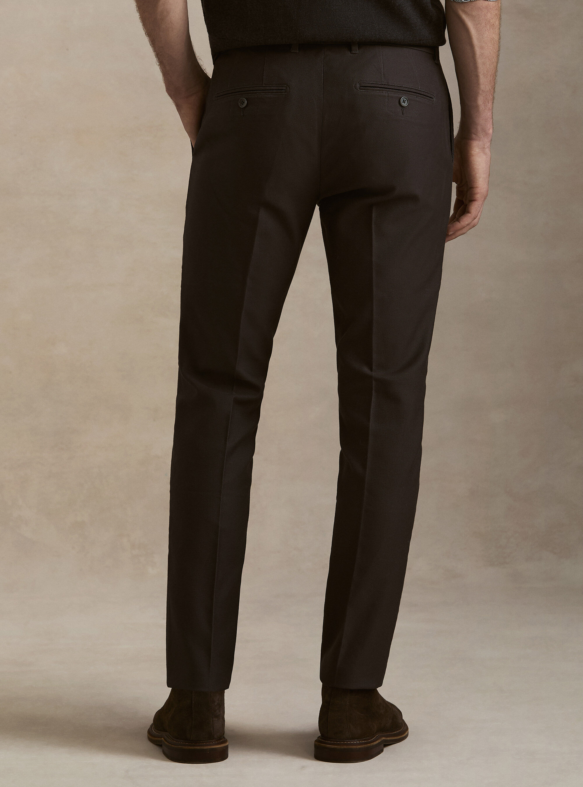 Textured cotton chino trousers, ASFALTO 0112C