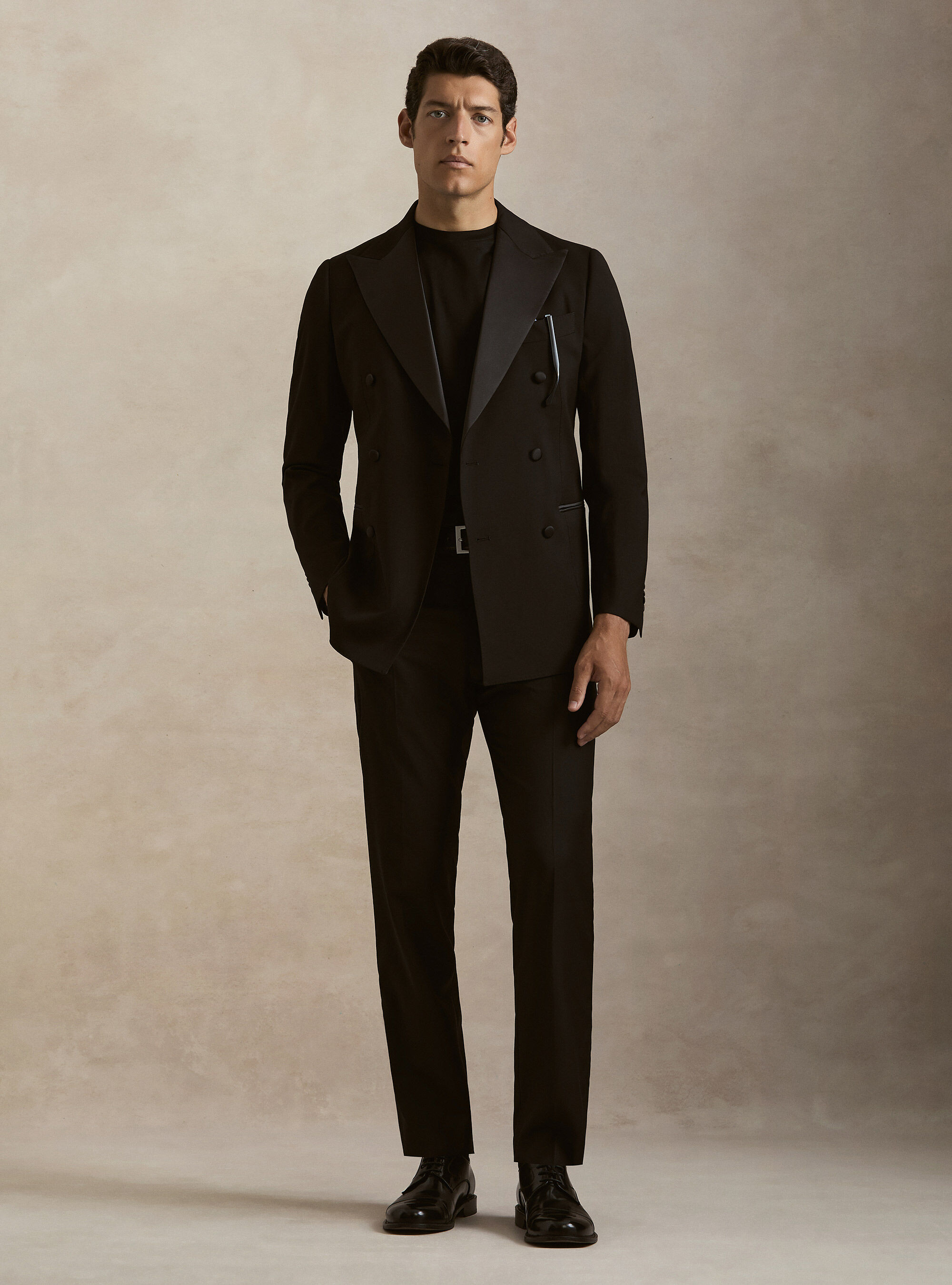 Double-breasted tuxedo blazer