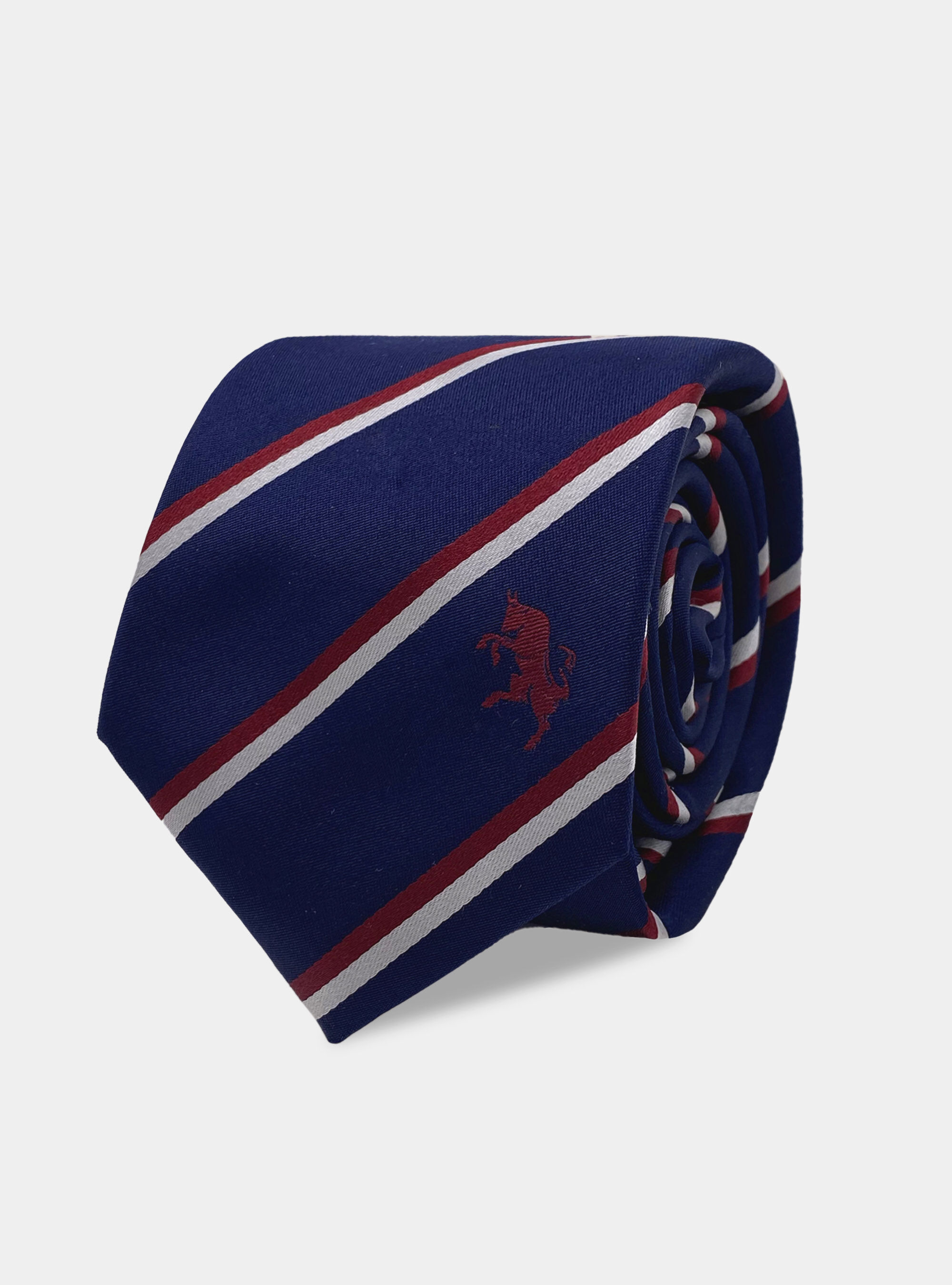 Pure silk regimental tie, NAVY BLUE