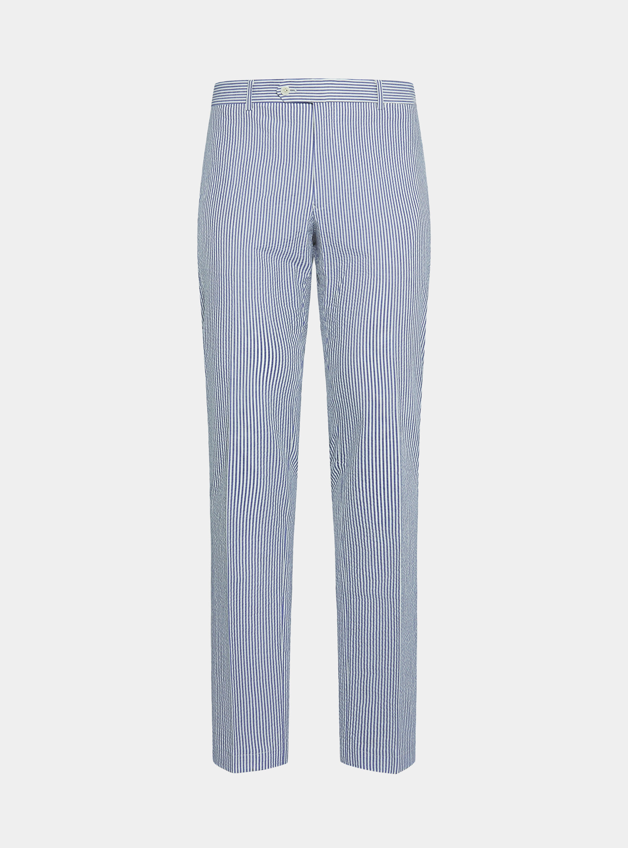 Seersucker trousers in striped cotton blend | Gutteridge