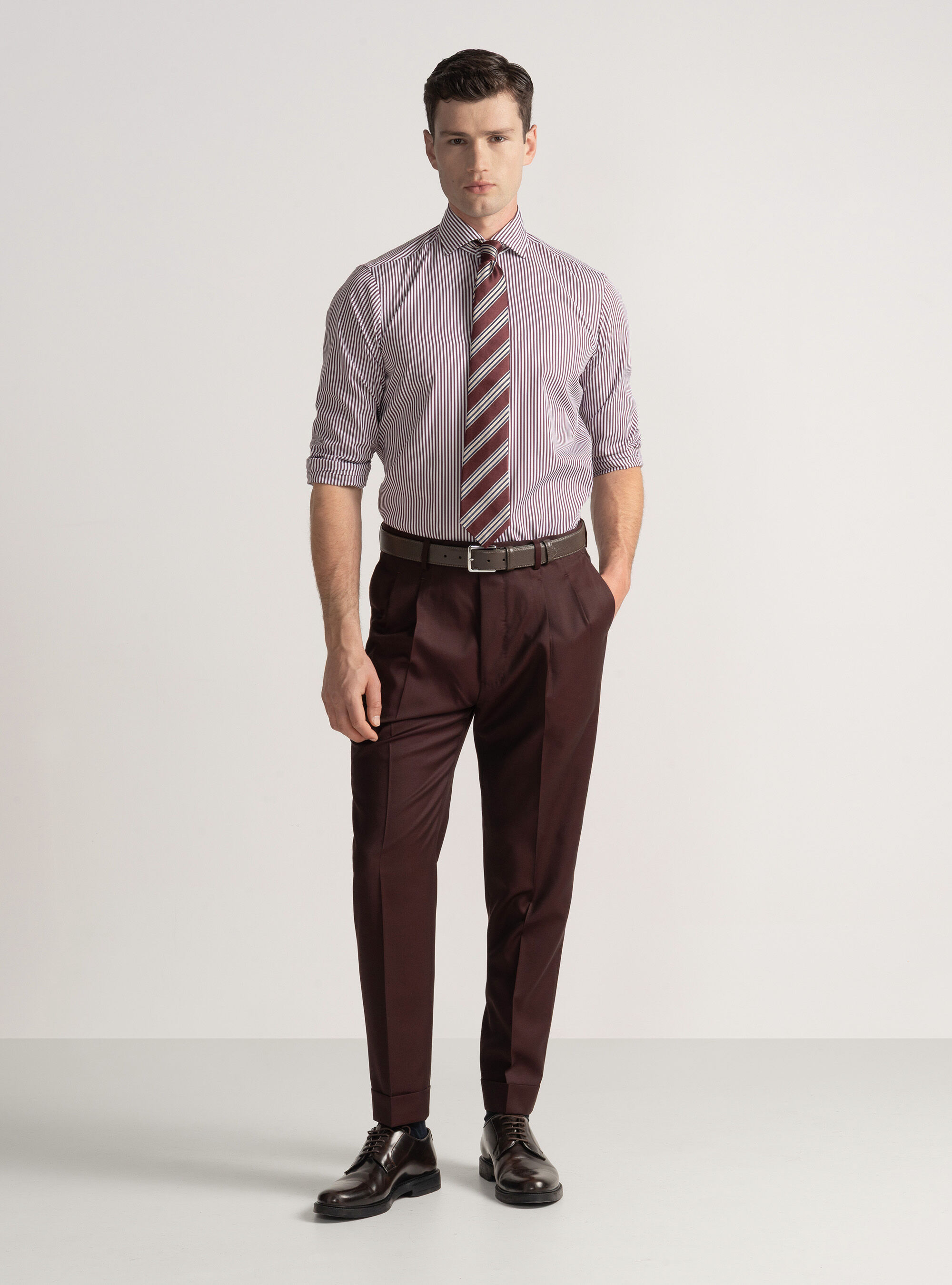 Camisa de popelina de algod&oacute;n a rayas