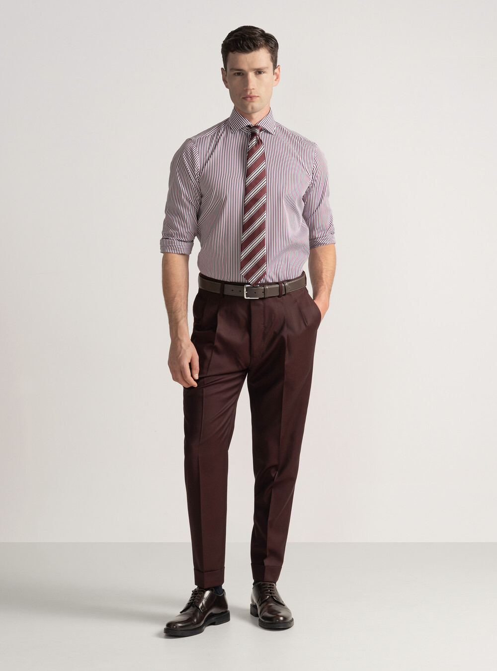 Striped cotton poplin shirt, VINACCIA 0401C Striped cotton poplin shirt