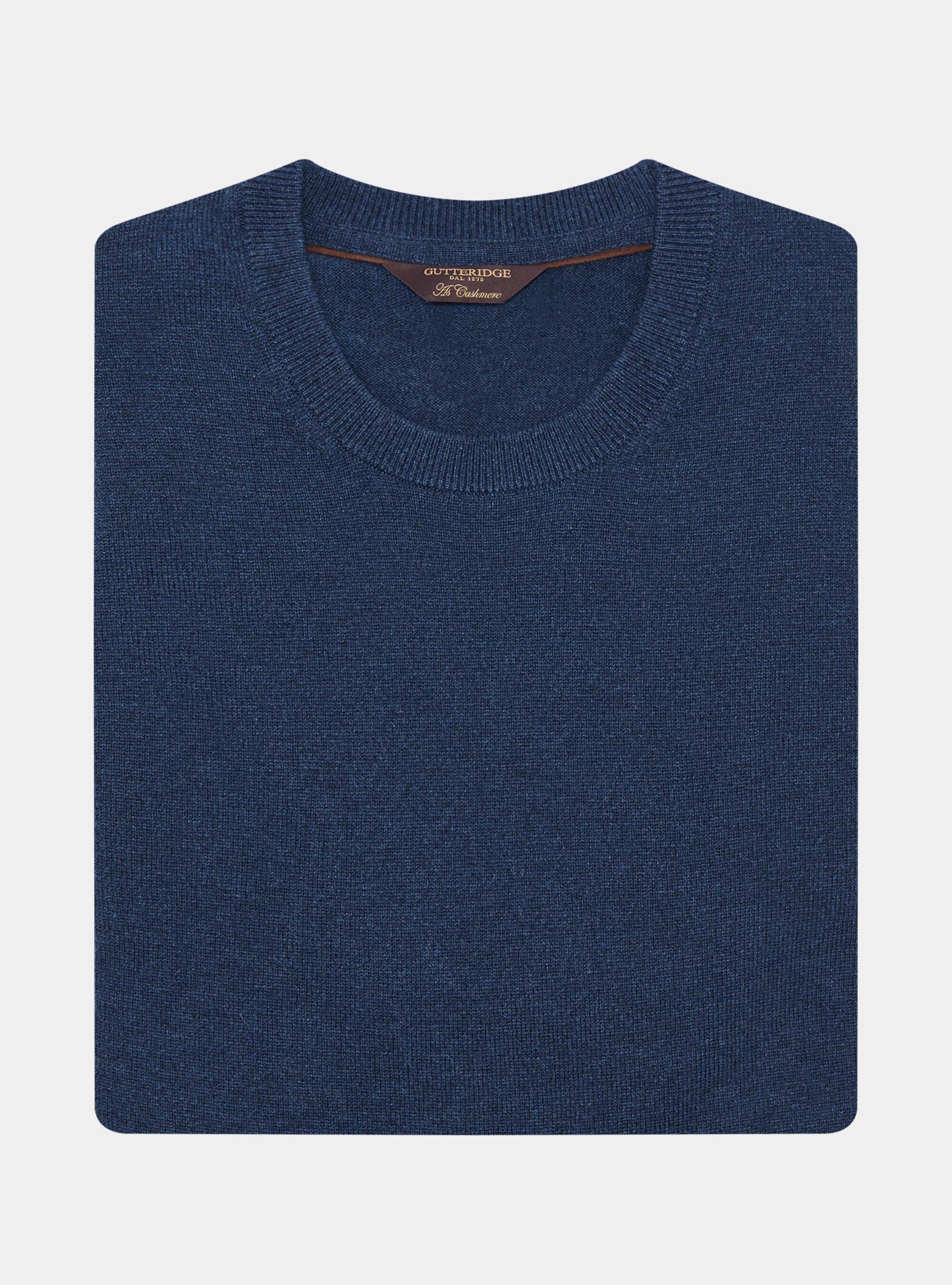 Girocollo in maglia in lana poliammide cashmere, INK