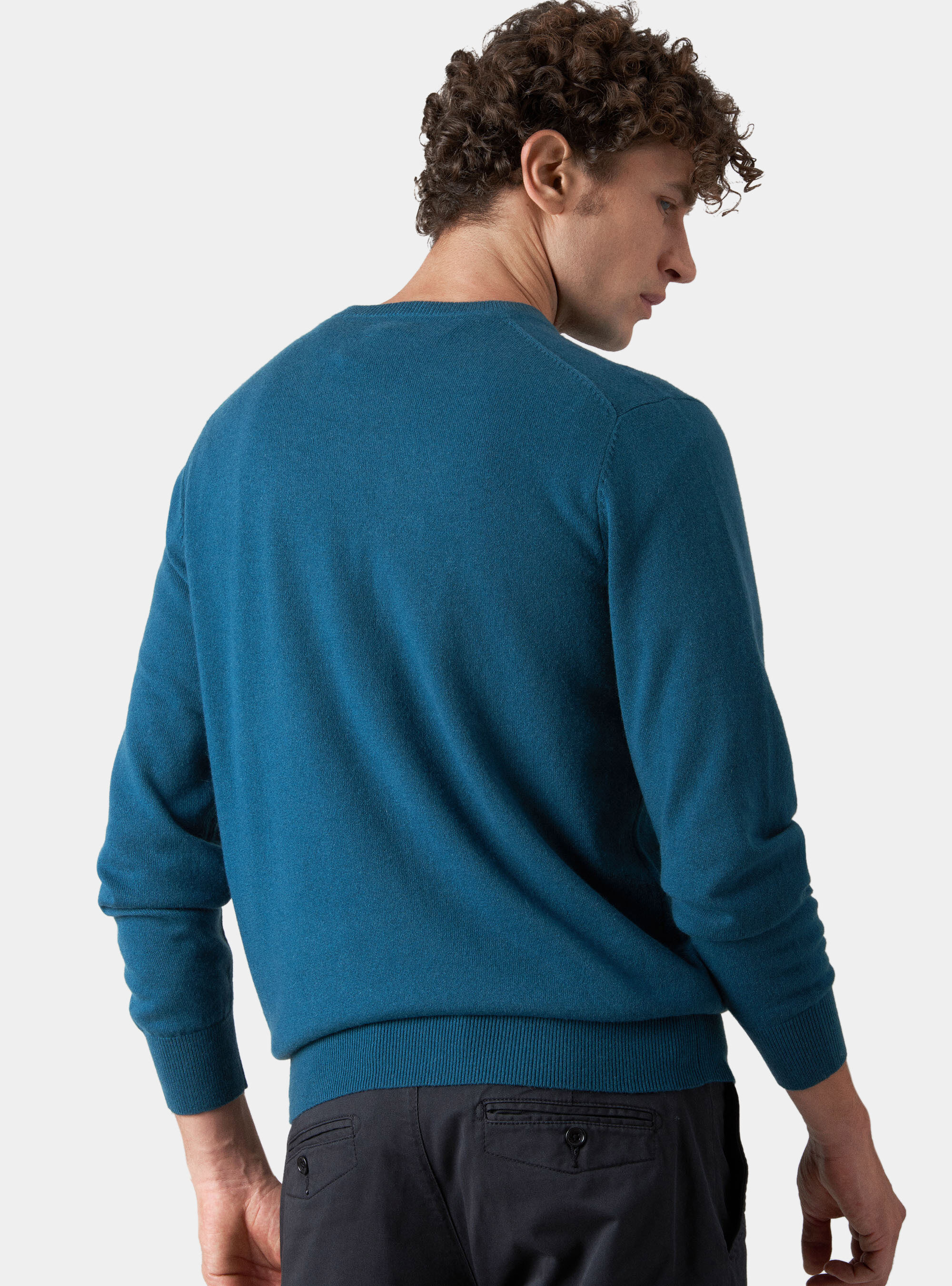Crew-neck sweater 100% cashmere, PISTACHIO