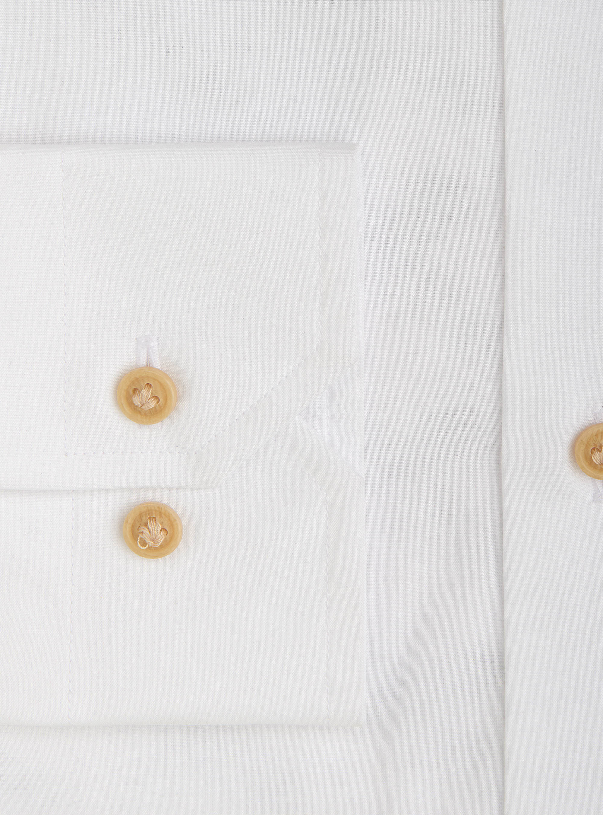 Camicia collo francese in mussola di cotone, BIANCO