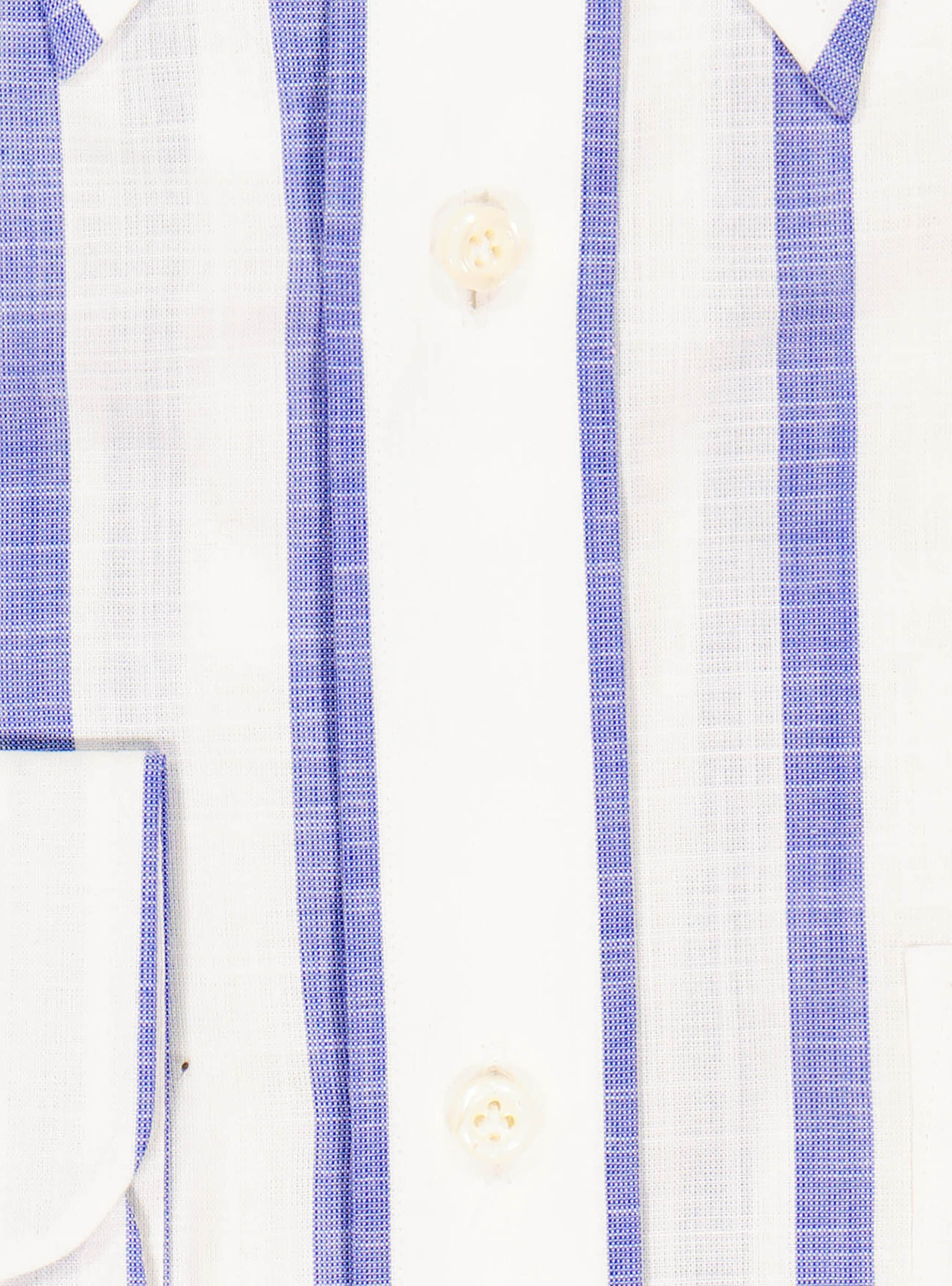 Button-down collar cotton muslin shirt, BLUE