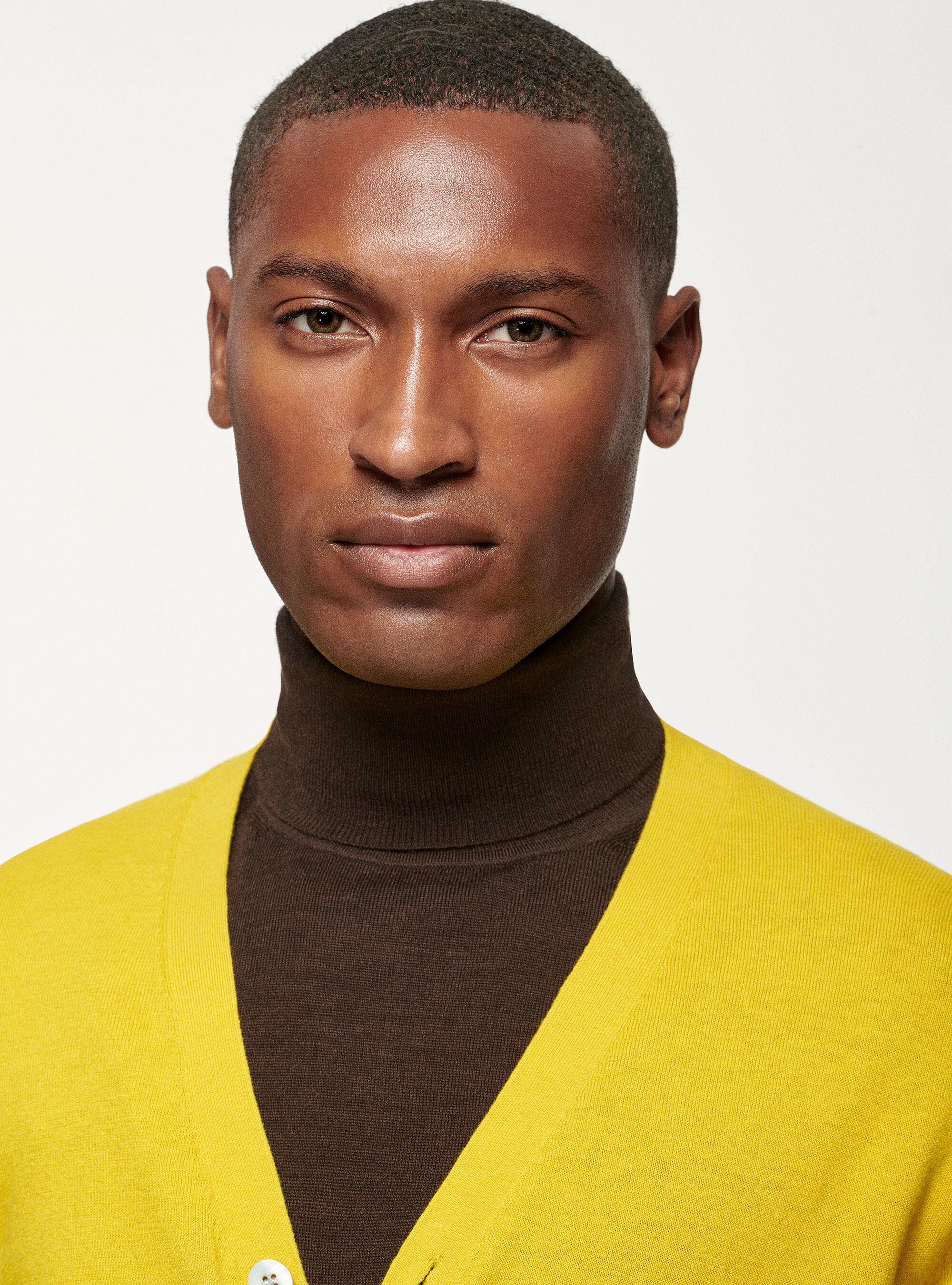 Mens mustard yellow cardigan hot sale