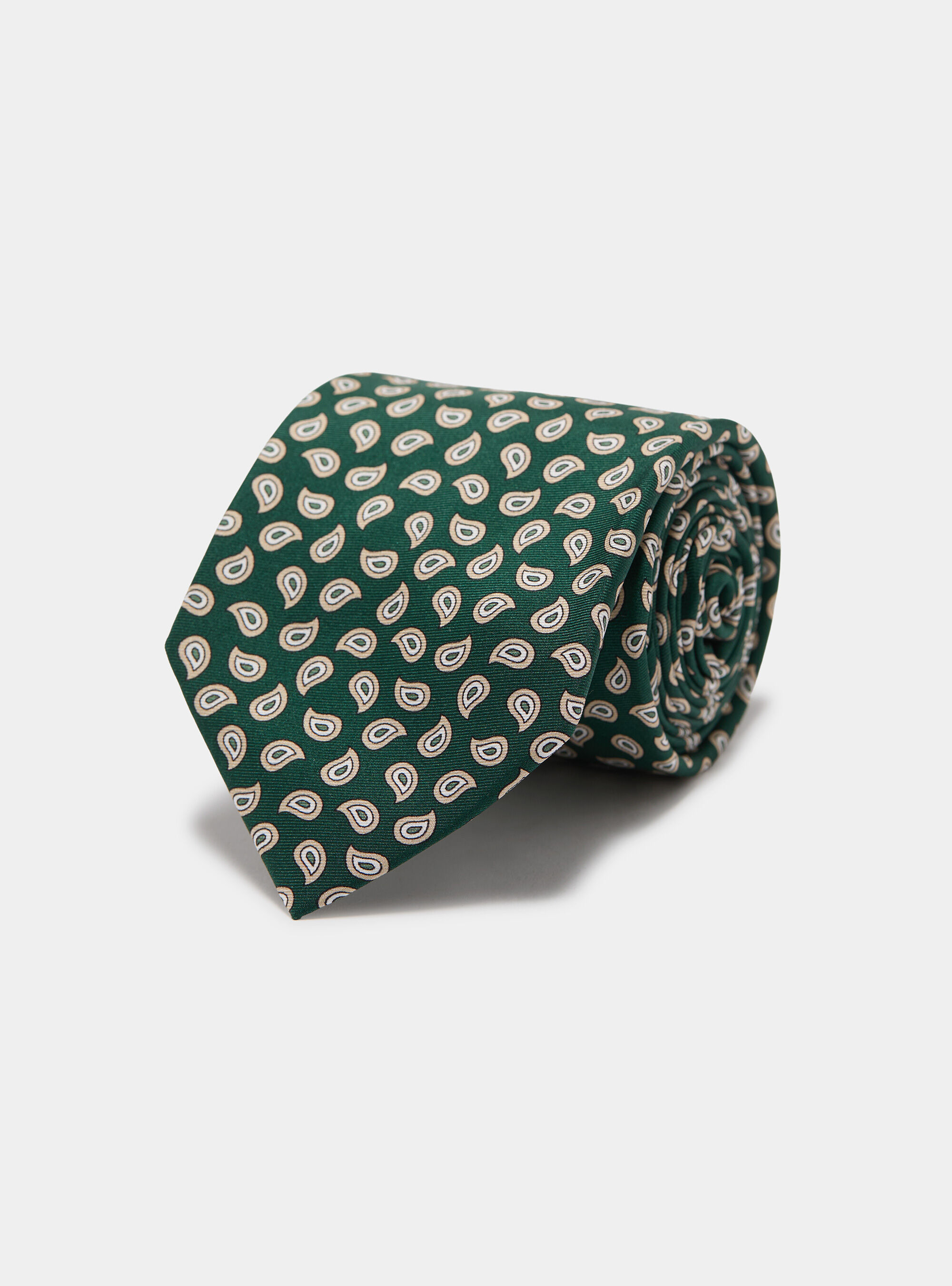 Paisley-patterned silk tie