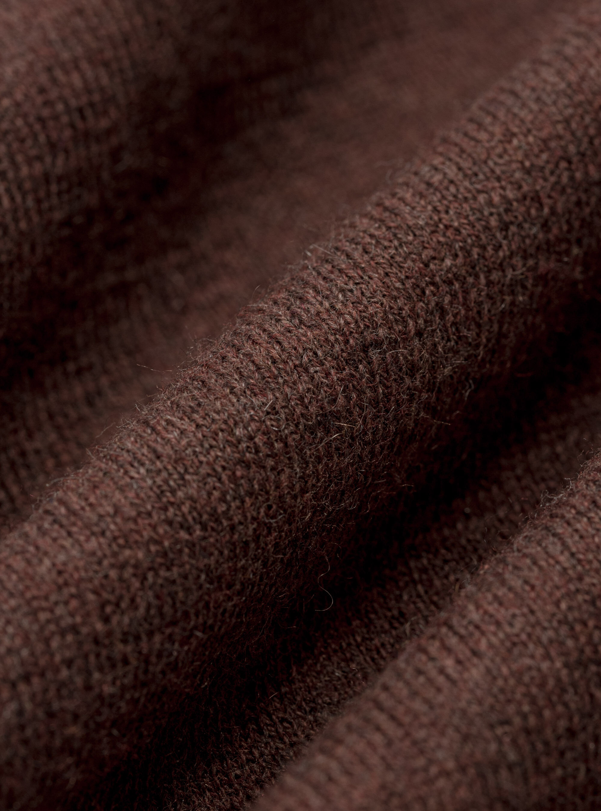 Jersey de cuello redondo de algod&oacute;n, seda y cachemira, MARRON