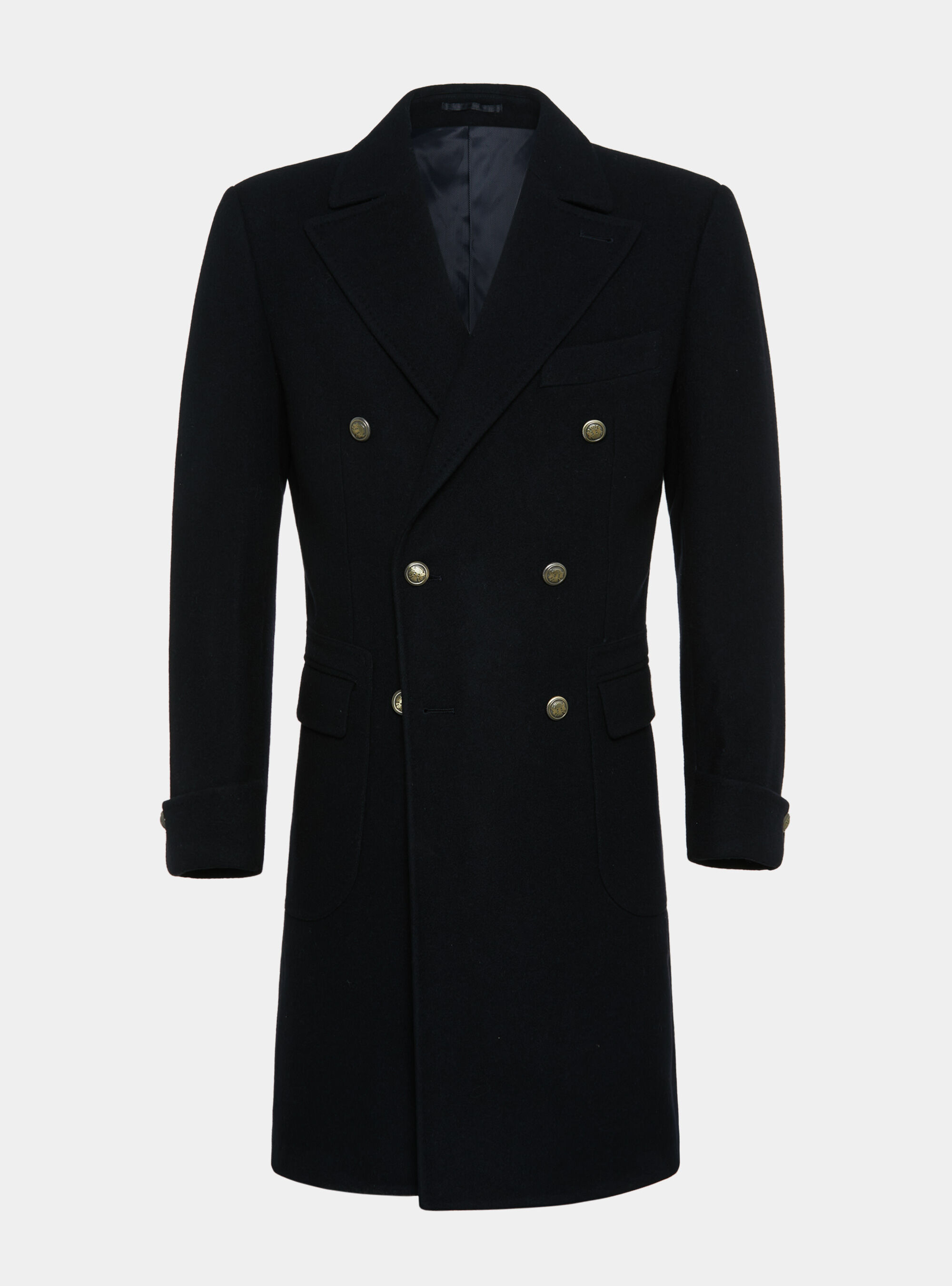 Pure wool double breasted coat