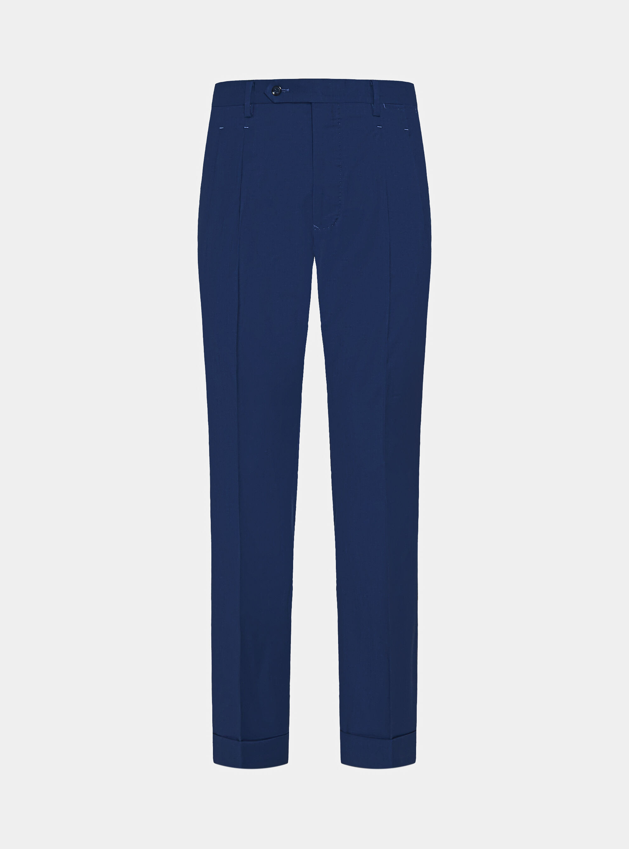 Trousers with pleats for double-breasted suit in superfine 110's Reda wool, BASALT