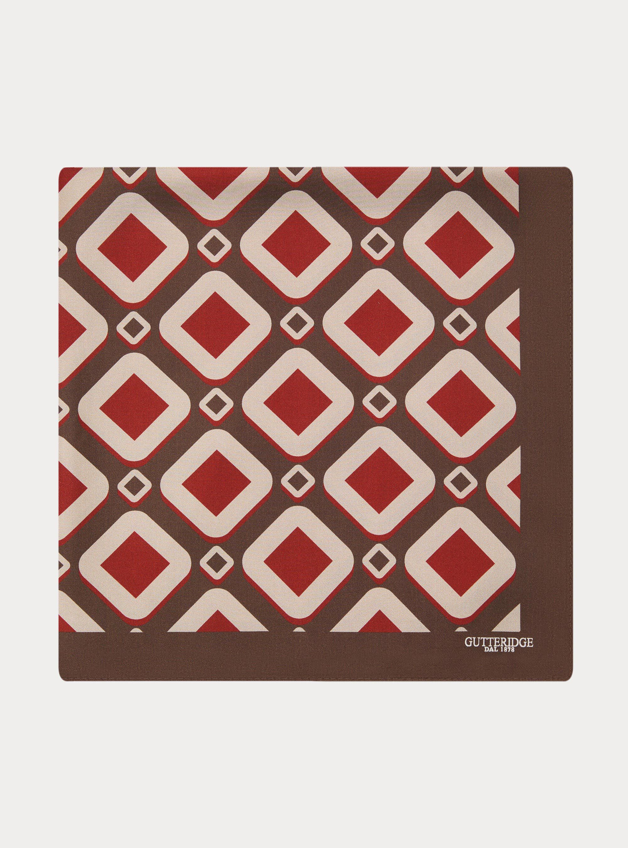 Foulard stampato in seta fantasia geometrica