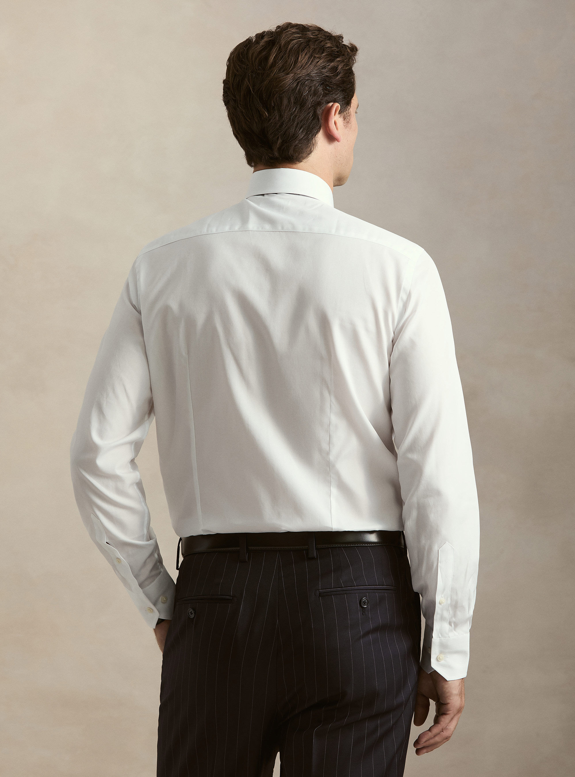 Cotton shirt fil a fil, WHITE