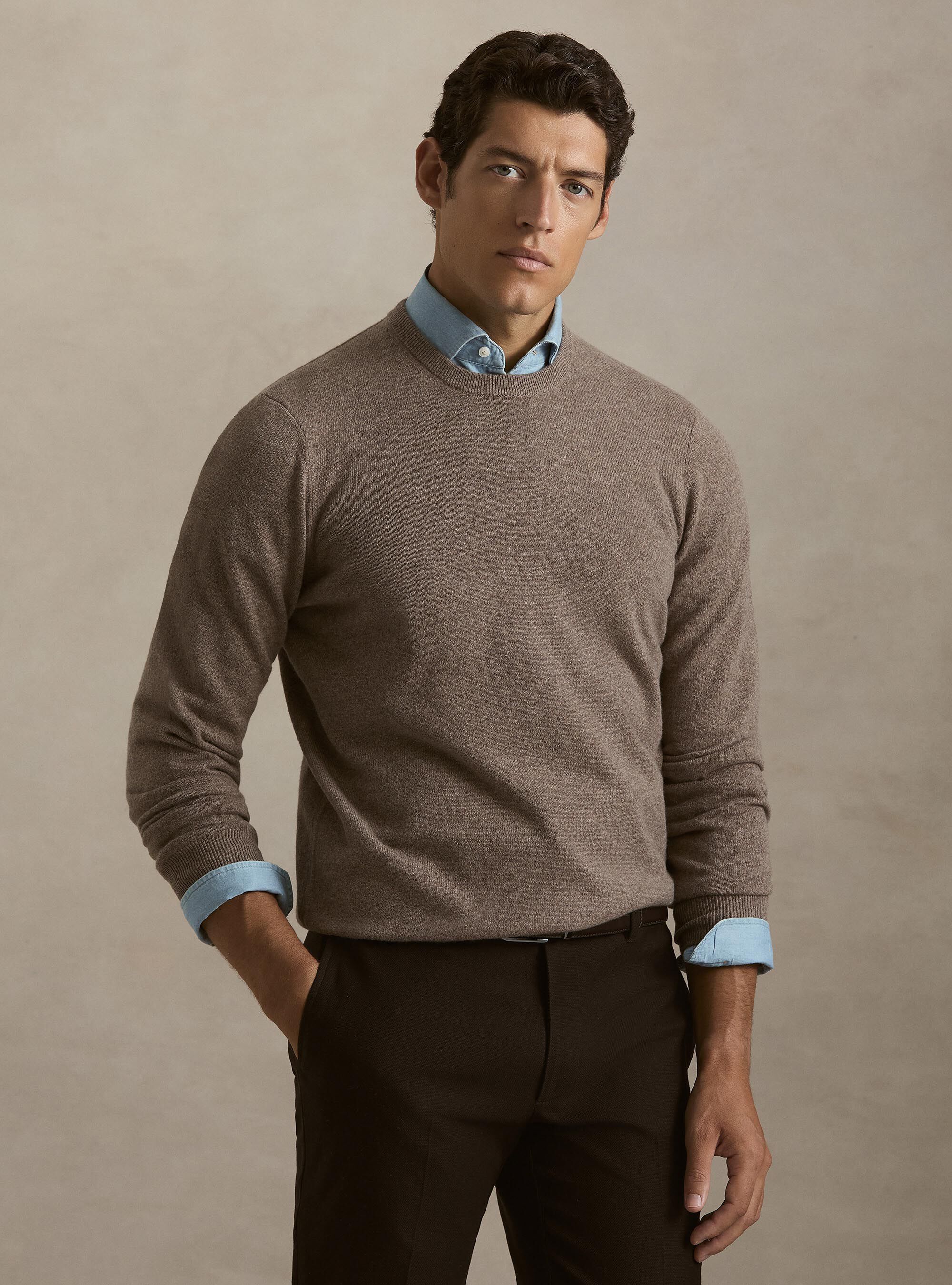 Maglia girocollo in 100% cashmere