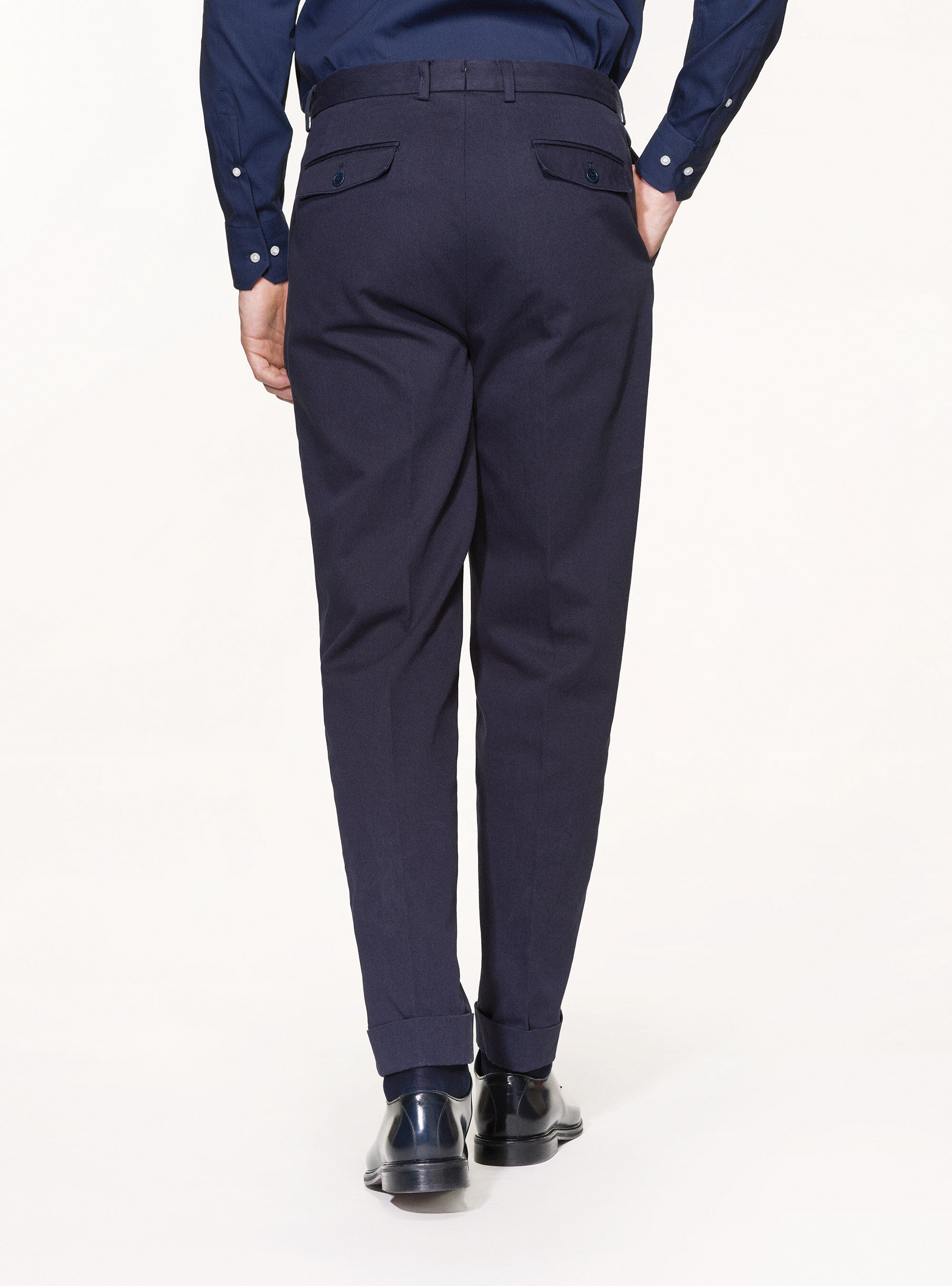 福袋 バースデイ cotton dyed Garment gabardine trousers pleat double パンツ