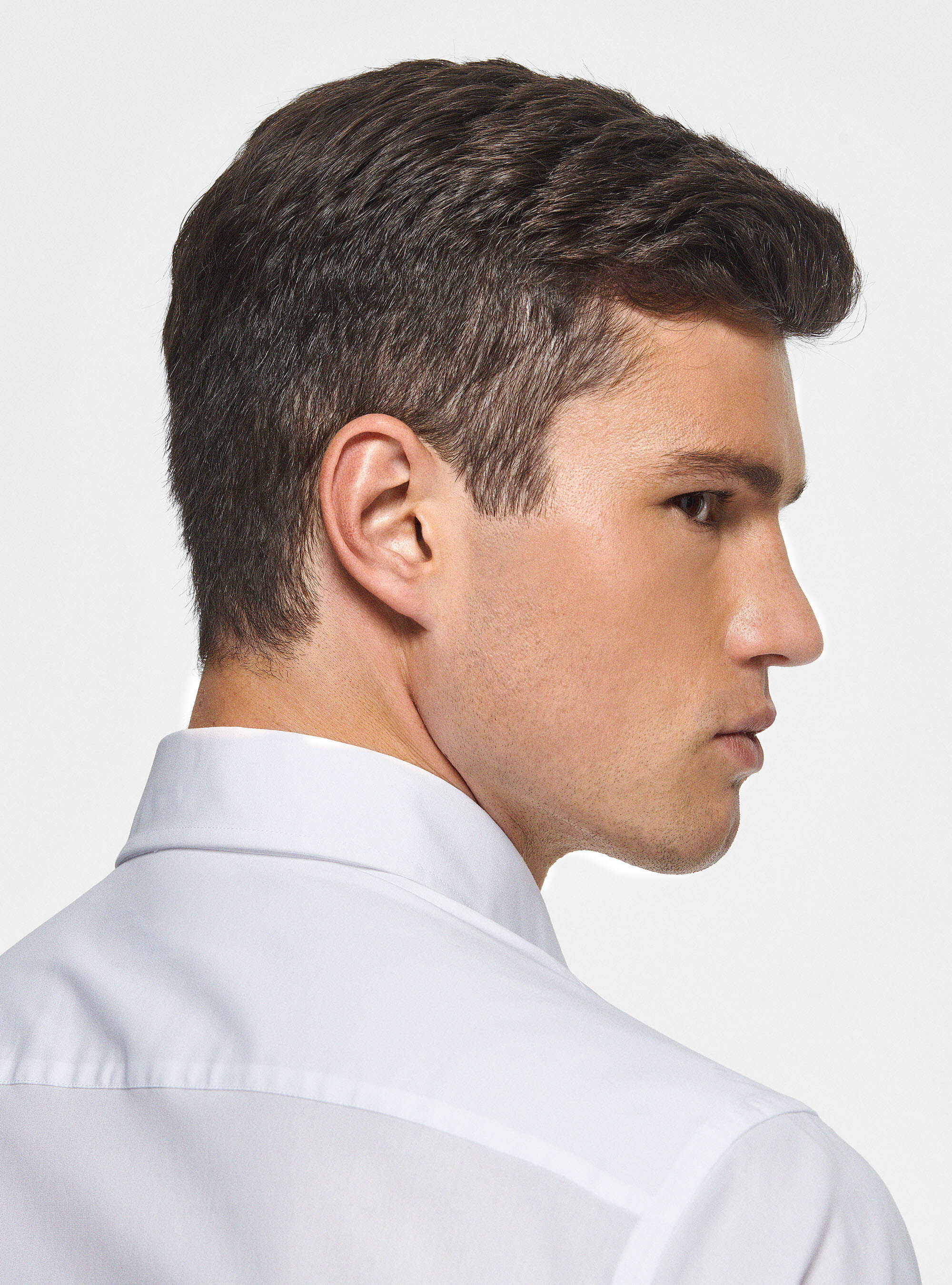 Stretch poplin shirt, WHITE