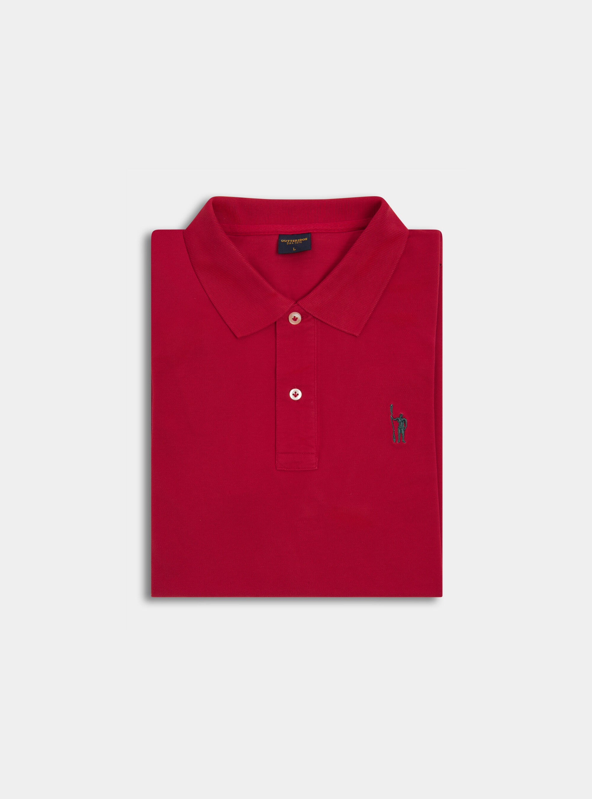 Classic cotton pique polo with embroidery, RED