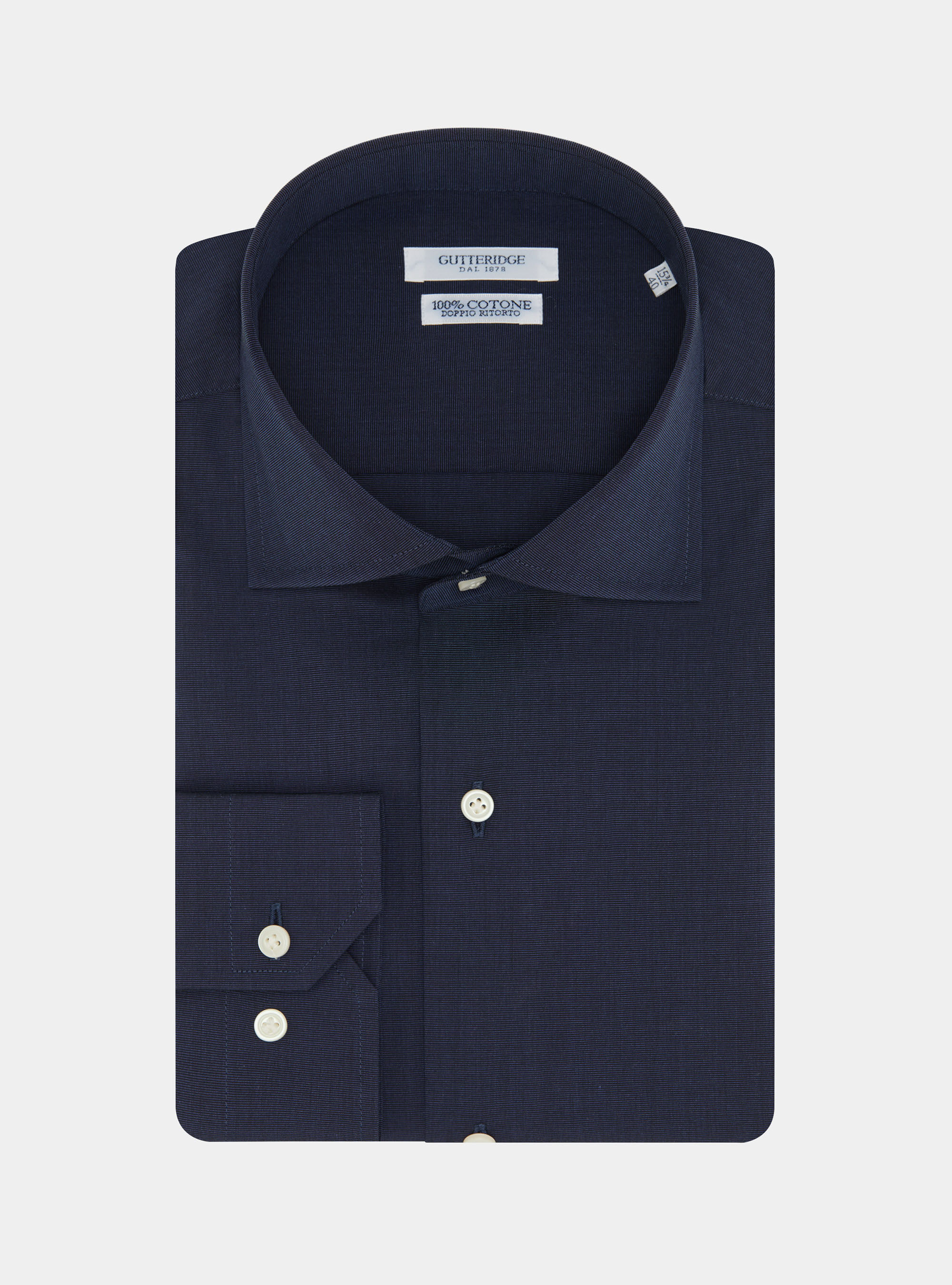 Chemise en coton fil &agrave; fil, BLEU MARINE