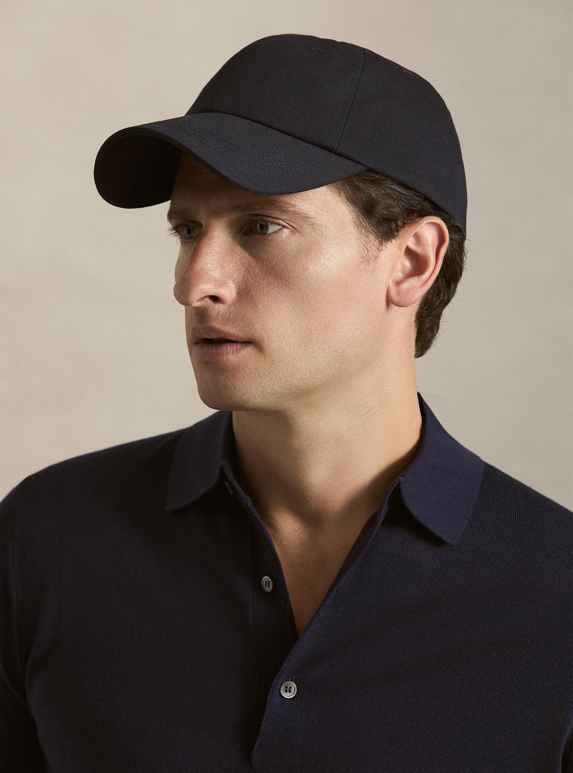 Extrafine merino wool knit polo shirt, BLUE