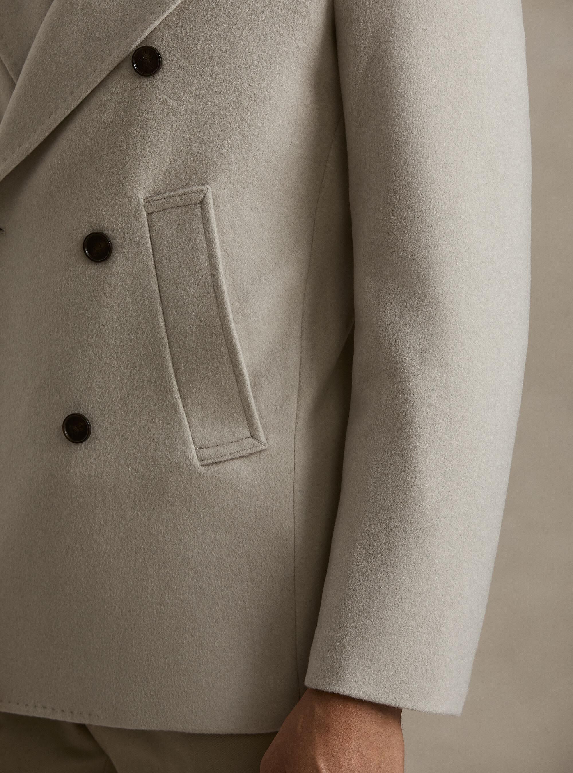 Peacoat de lana y cachemira, ECRU 0536C