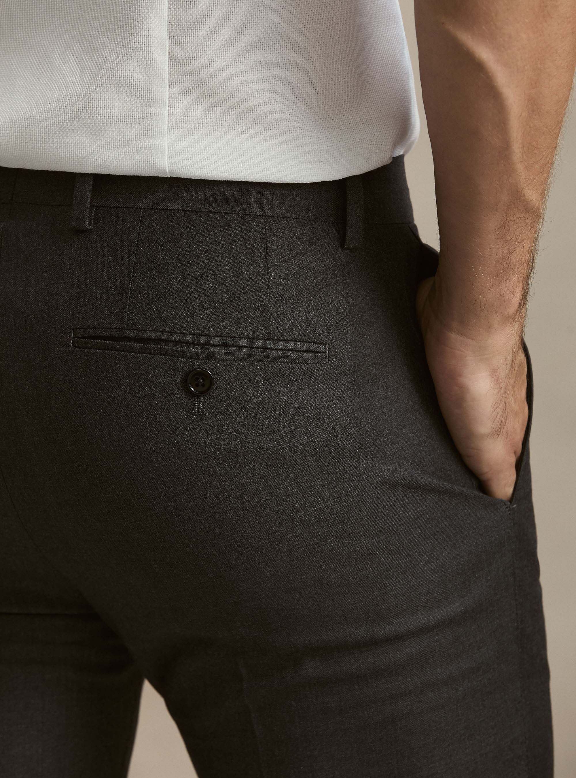 Suit trousers in pure wool by Vitale Barberis Canonico, ASPHALT GREY