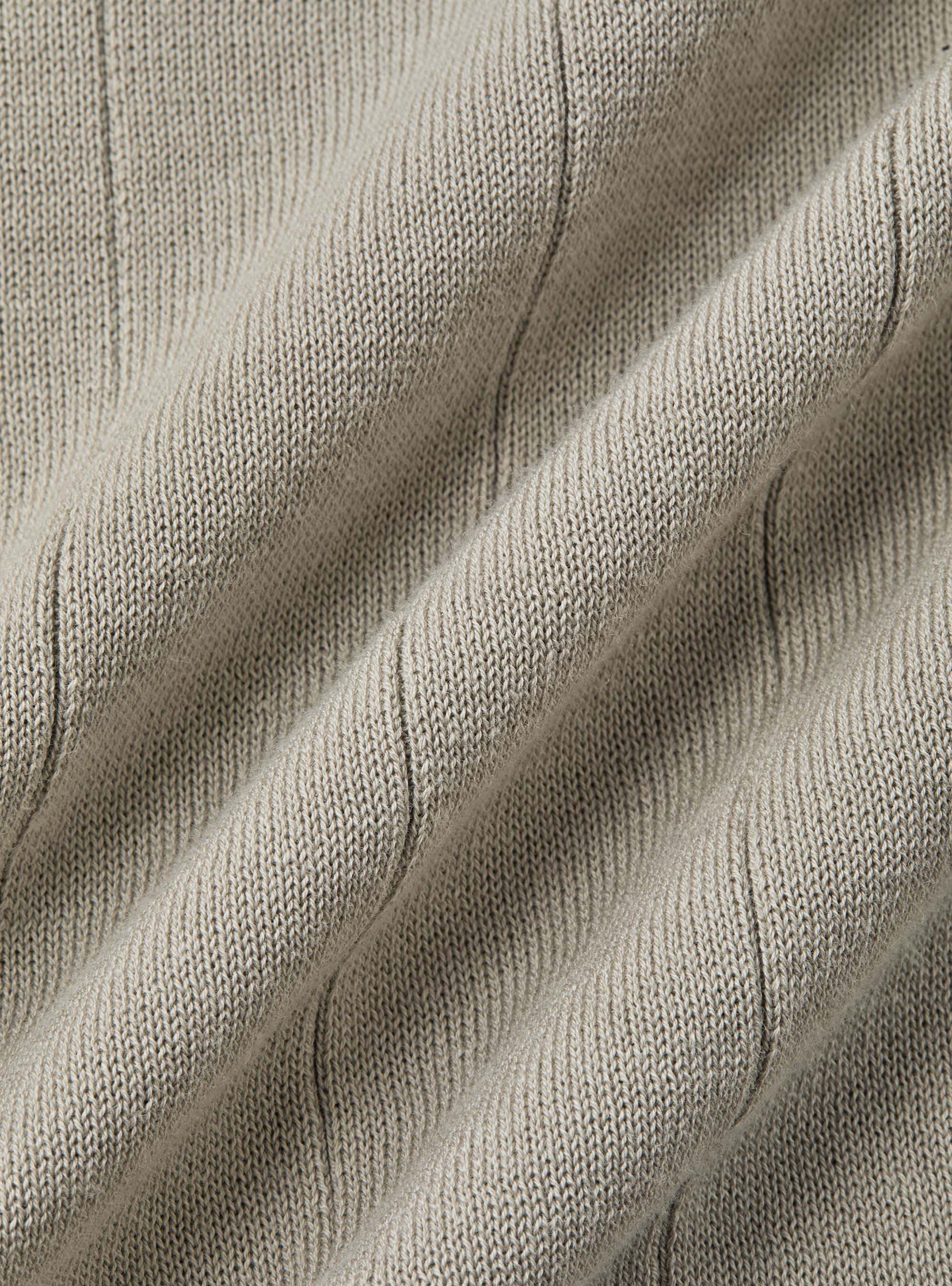 Maglia in puro cotone costa piatta, SABBIA