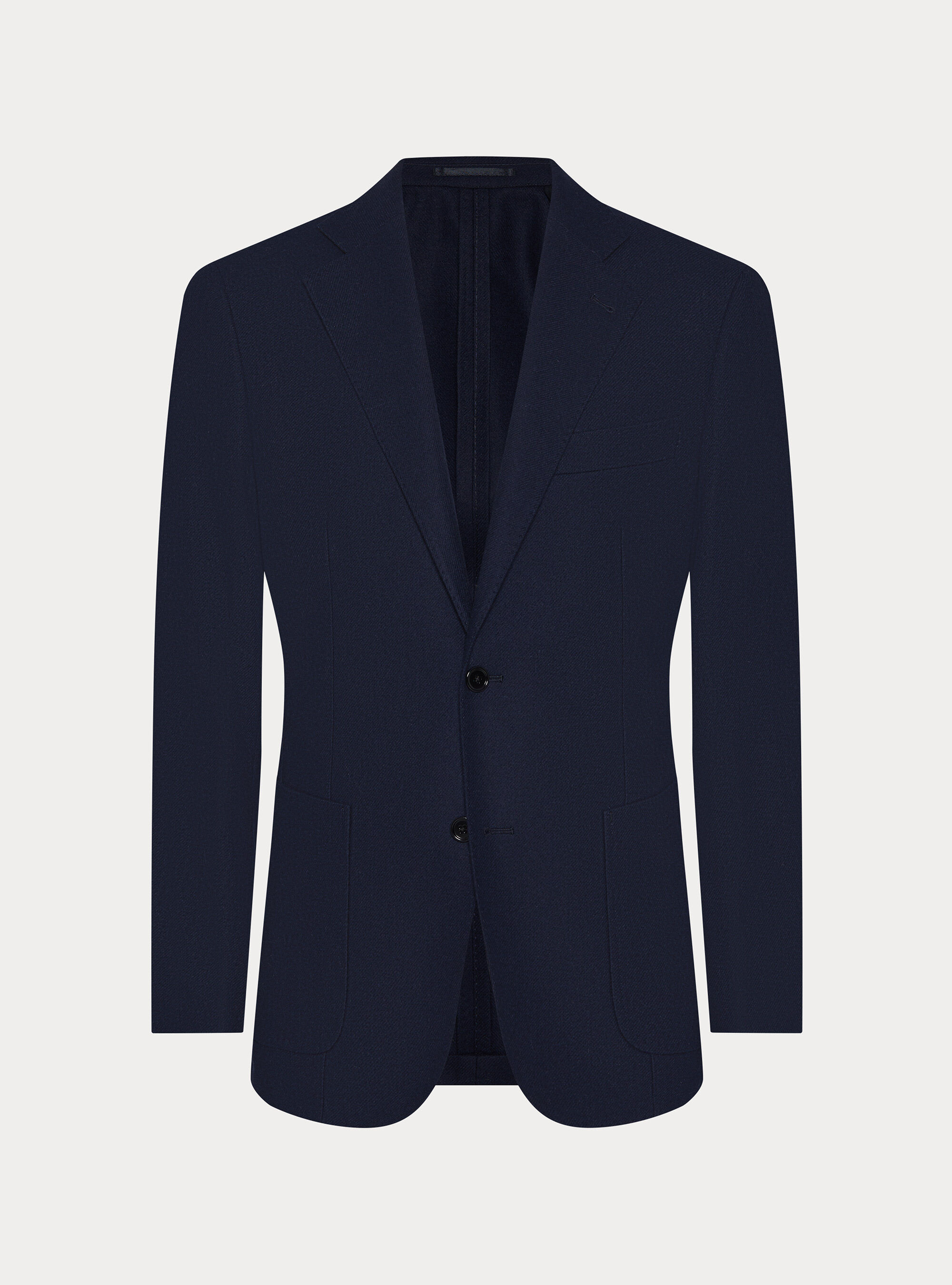 Wool blend flannel blazer, NAVY BLUE
